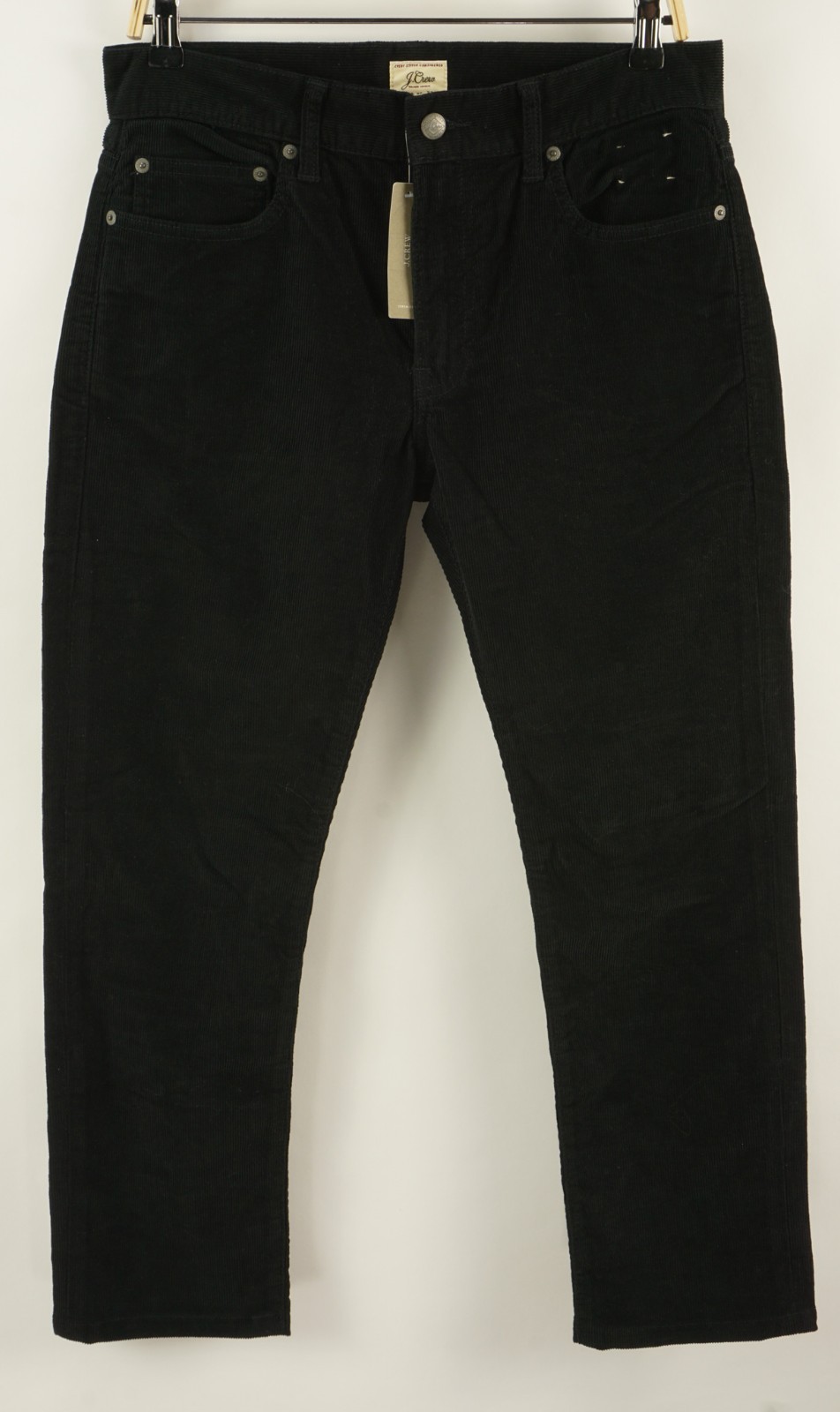 New J. Crew 5 Pocket Corduroy Pants Men’s 31 x 27 Black Cotton Stretch Mid Rise