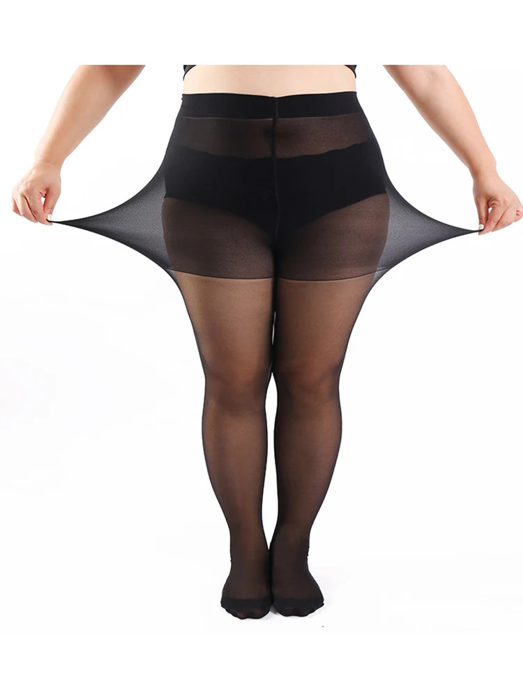3XL 4XL 20D Tights Super Elastic Pantyhose Plus Size 330lbs Sheer Pantyhose