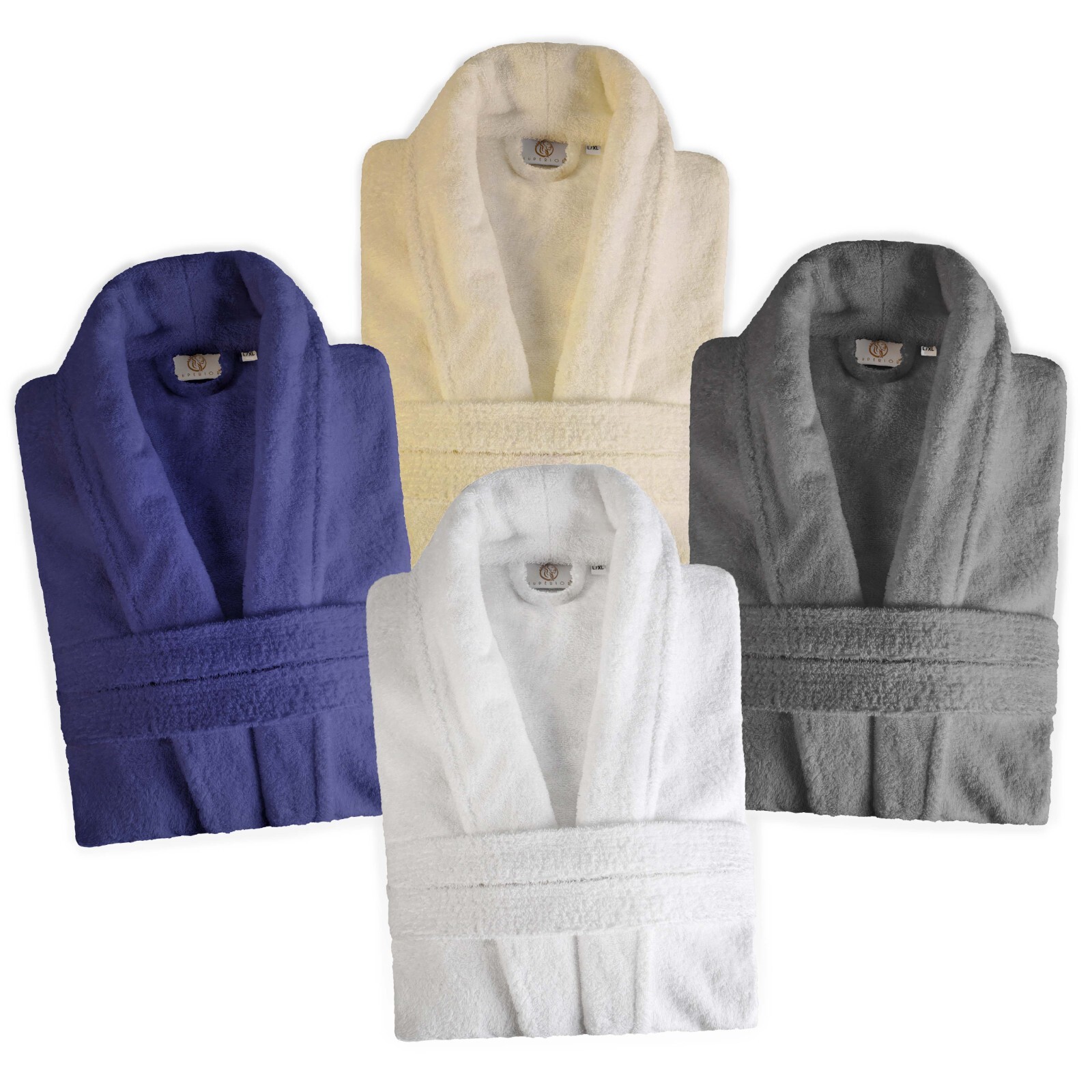 Men’s Turkish Cotton Terry Bath Robe Shawl Collar Full Sleeve Long Bathrobe