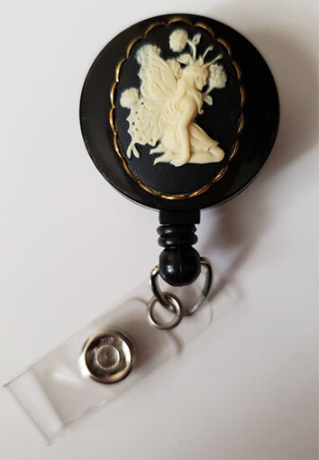 ANGEL FAIRY Retractable Reel ID Badge Holder Security Card 3D design FREE SHIP