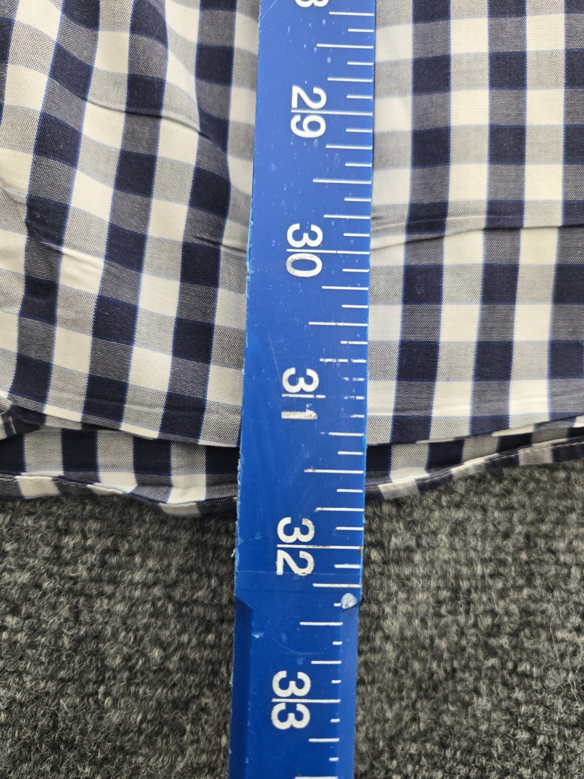 Gap Shirt XL Blue Whit Plaid Button Up Slim Fit Long Sleeve Mens 17-17.5