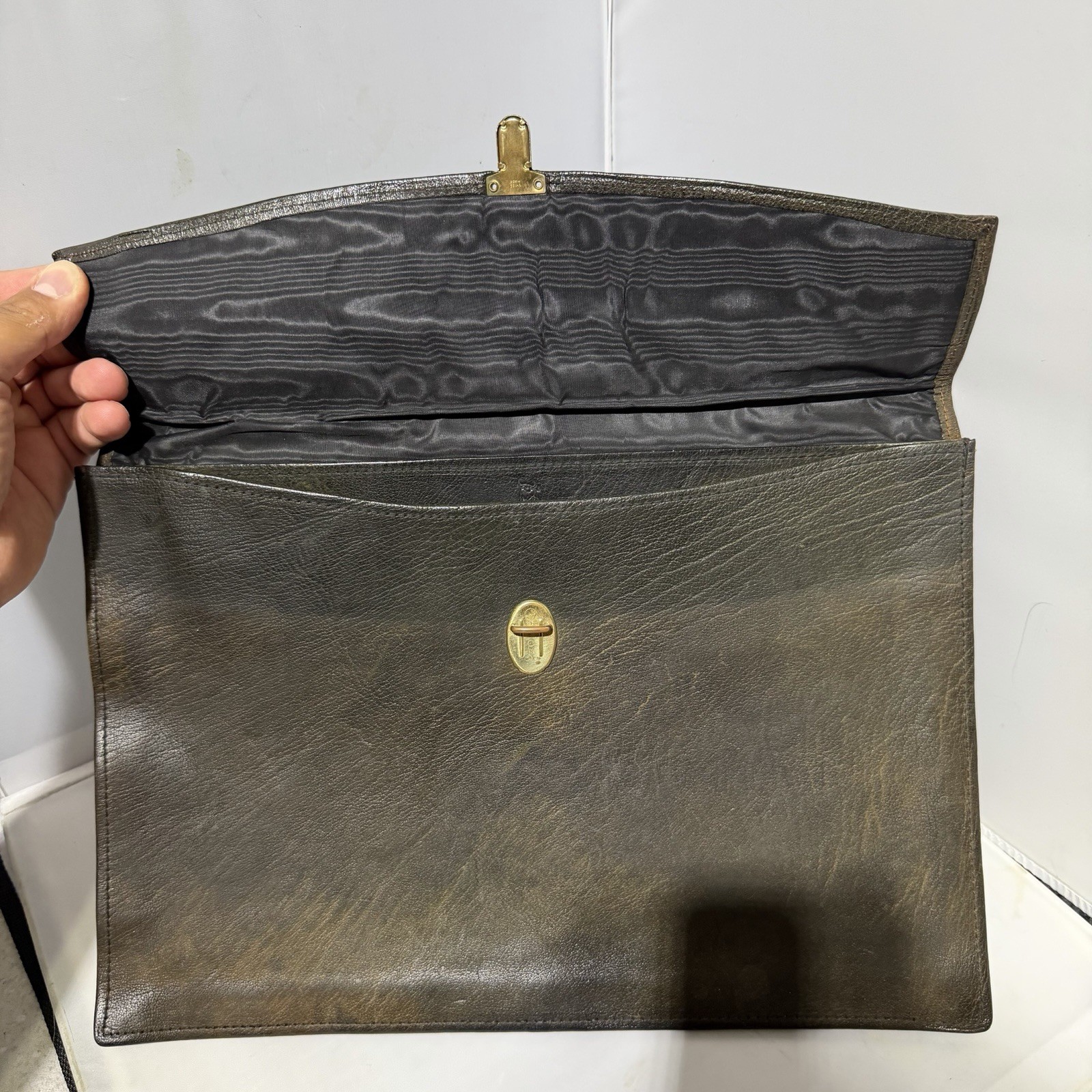 Vintage Coach No. 105 Executive Leather Envelope 66 Water Buffalo Brown RARE ⭐️