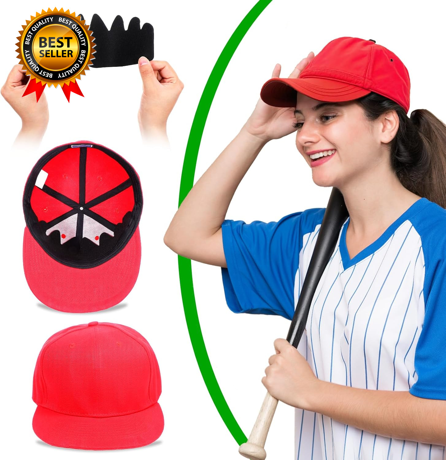 10 PCS Black Baseball Cap Inserts Flexible Washable Hat Shaper Inserts