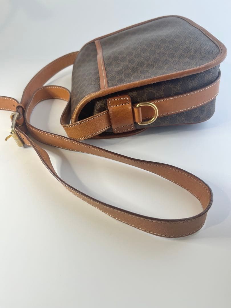 CELINE Vintage Leather Shoulder Bag M92 Black Women’s Crossbody Bag