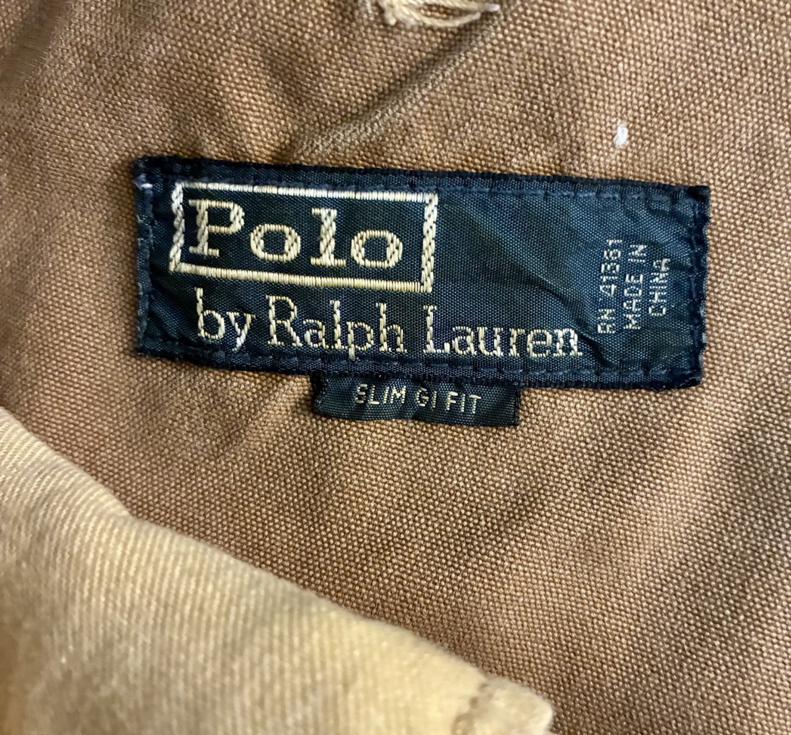 Vintage Polo Ralph Lauren Double Knee Waxed Canvas Pants Hunting Tan 34×32