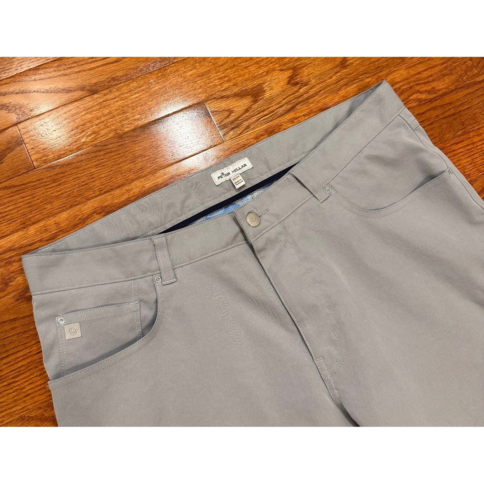 Peter Millar eb66 Performance Five Pocket Pants Fits Mens 36×28 Gale Gray Golf
