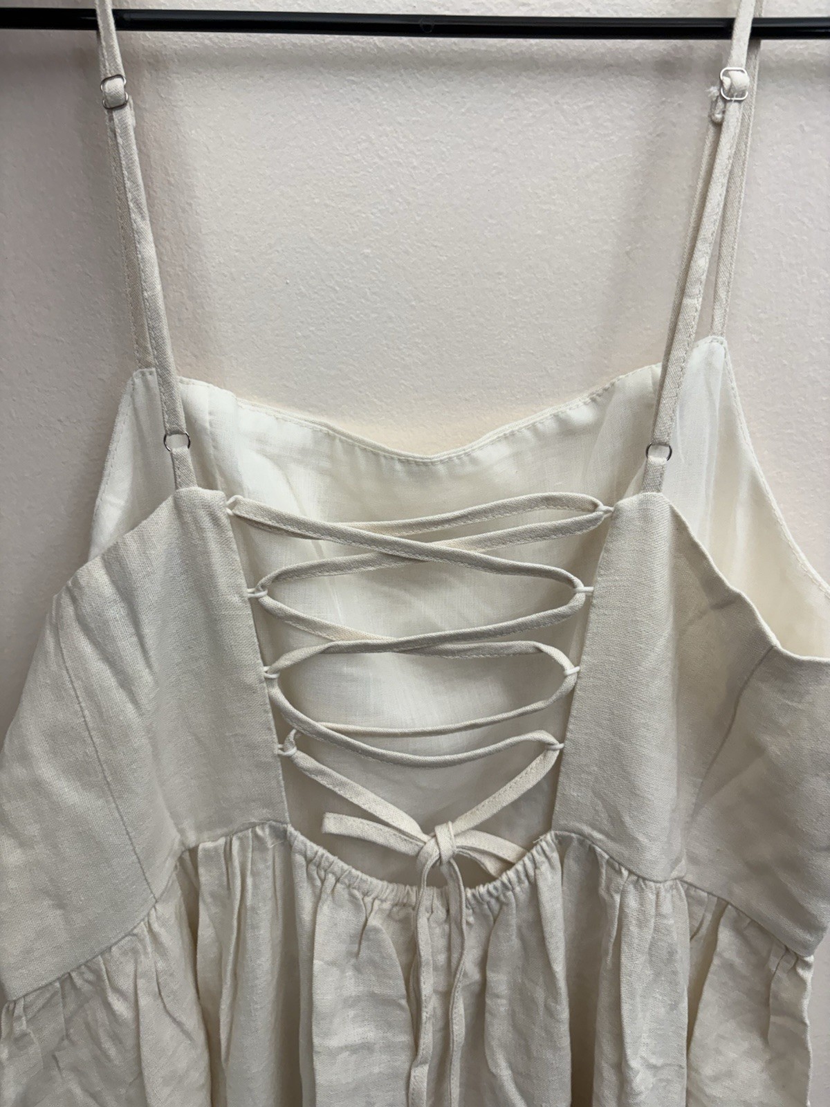 Calypso St Barth Ivory Linen Blend Boho Maxi Dress L Animal Print Resort Coastal