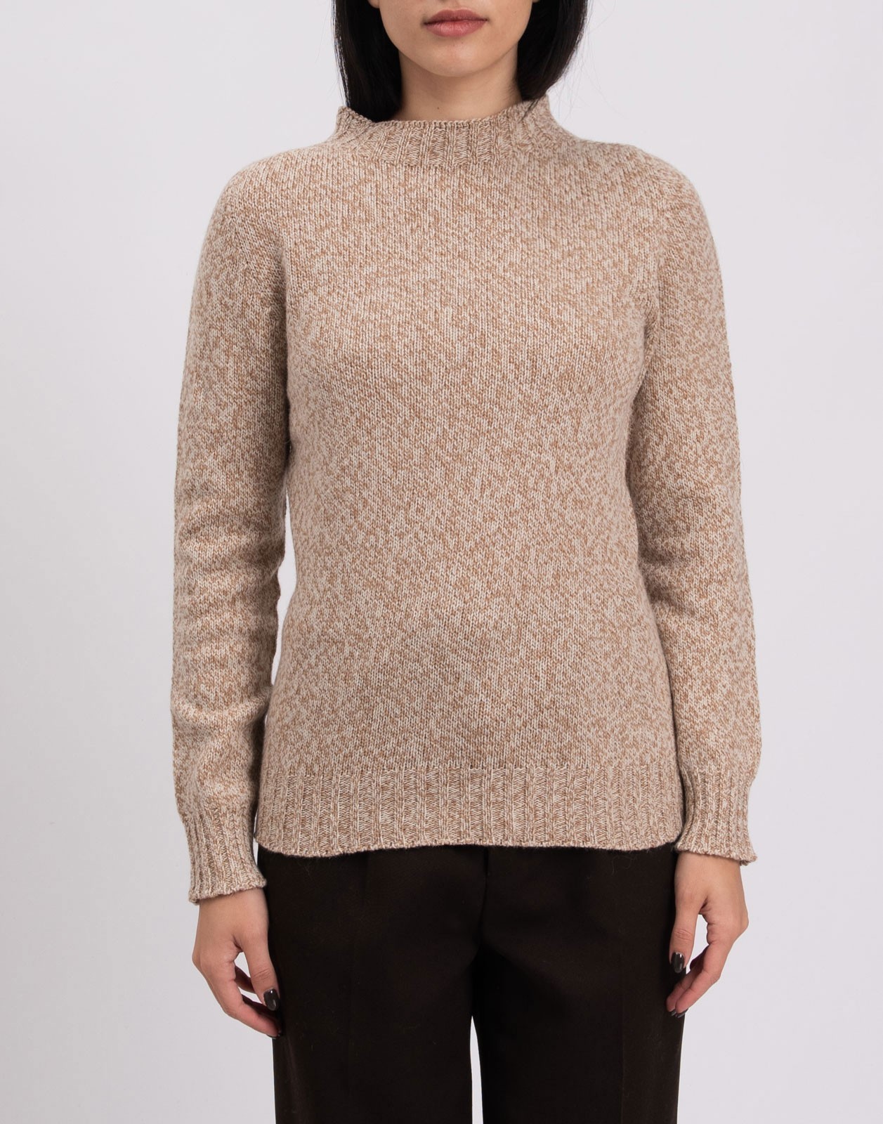 NWT $680 PIANURASTUDIO Cashmere Angora Wool Blend Sweater M Made in Italy Beige