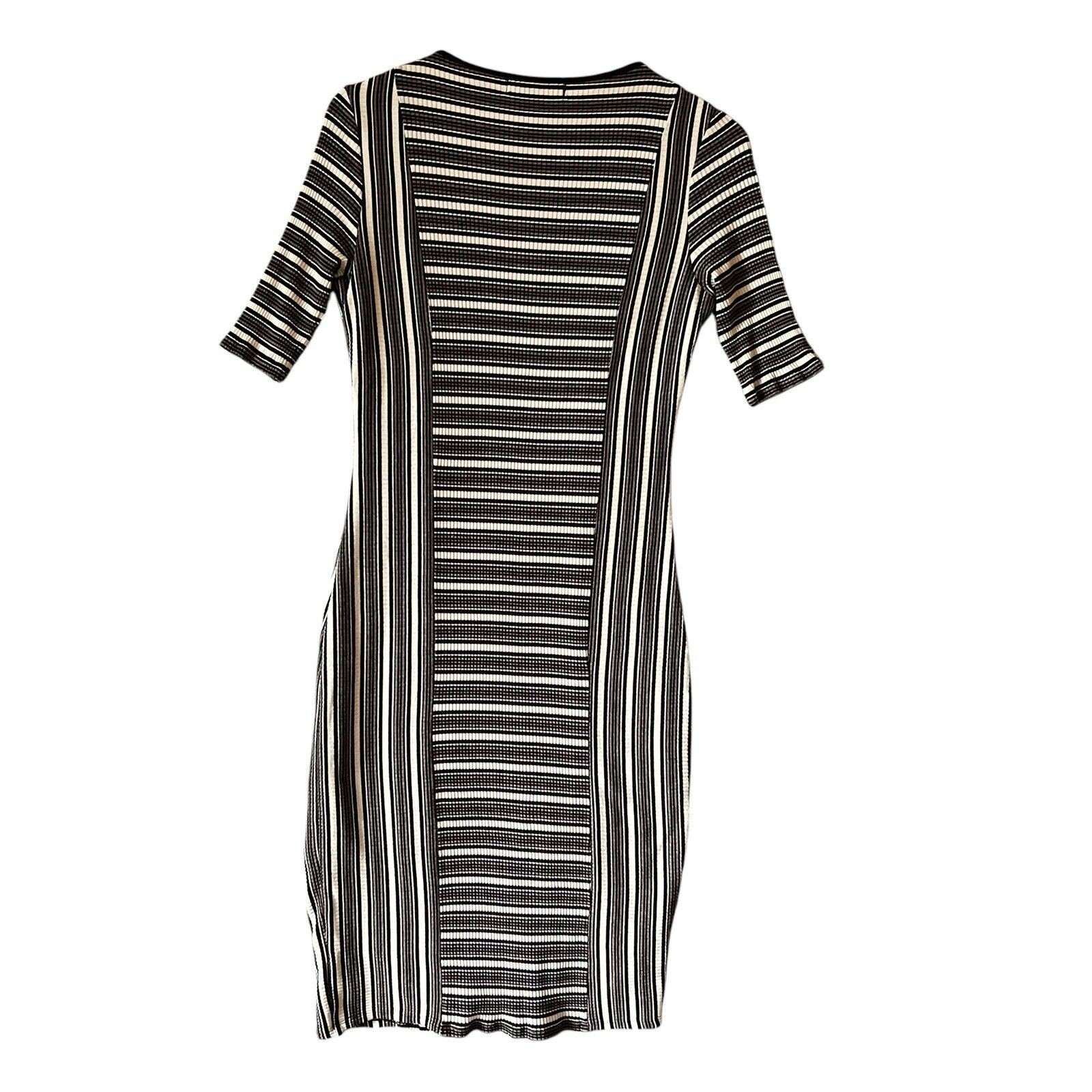 Bailey44 Stretch Stripe Bodycon Column Midi Rib Knit Dress City Preppy Y2K Large