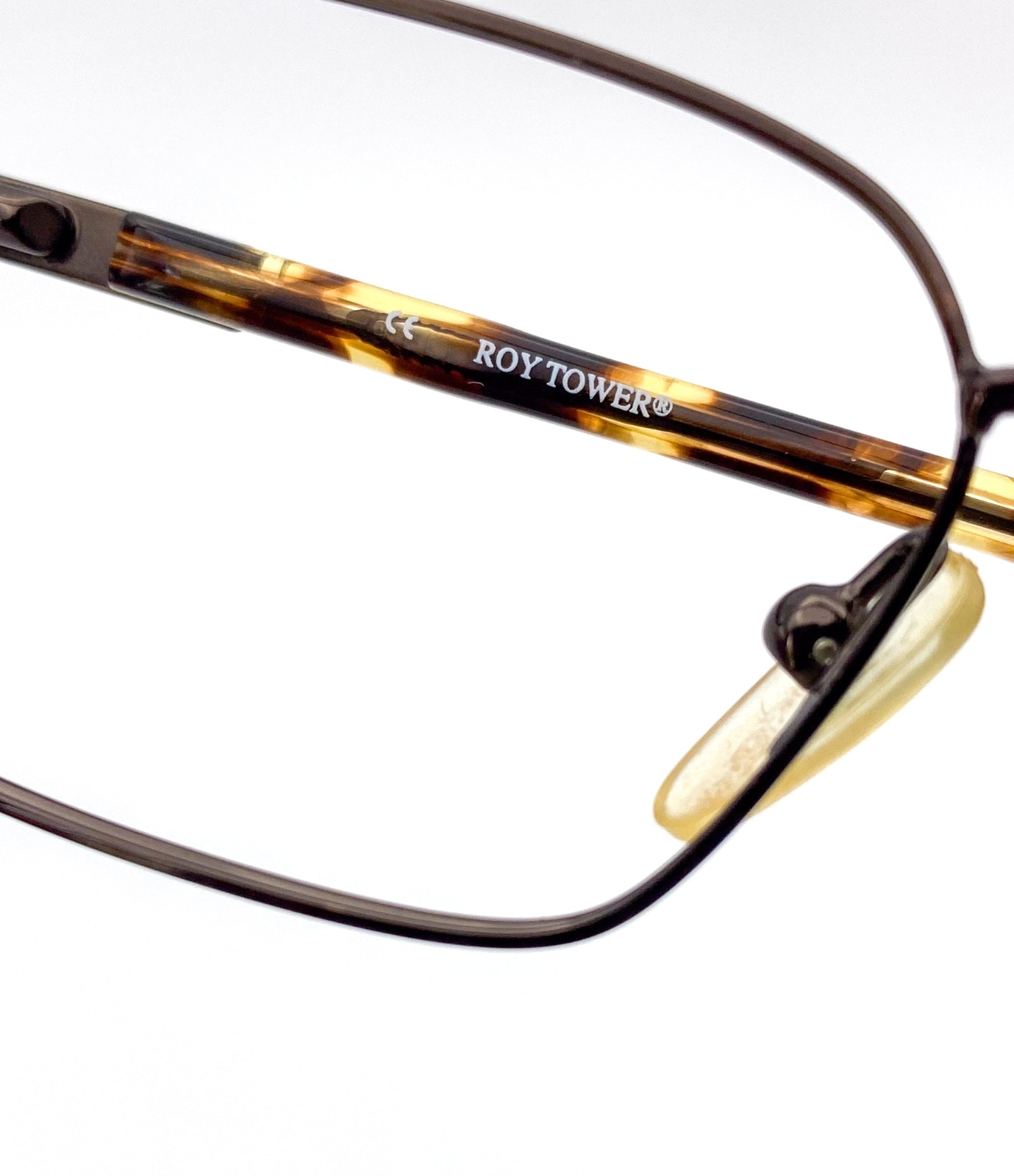 Vintage Roy Tower Metal Tortoiseshell Rectangular Eyeglasses | NOS 1990s Frames