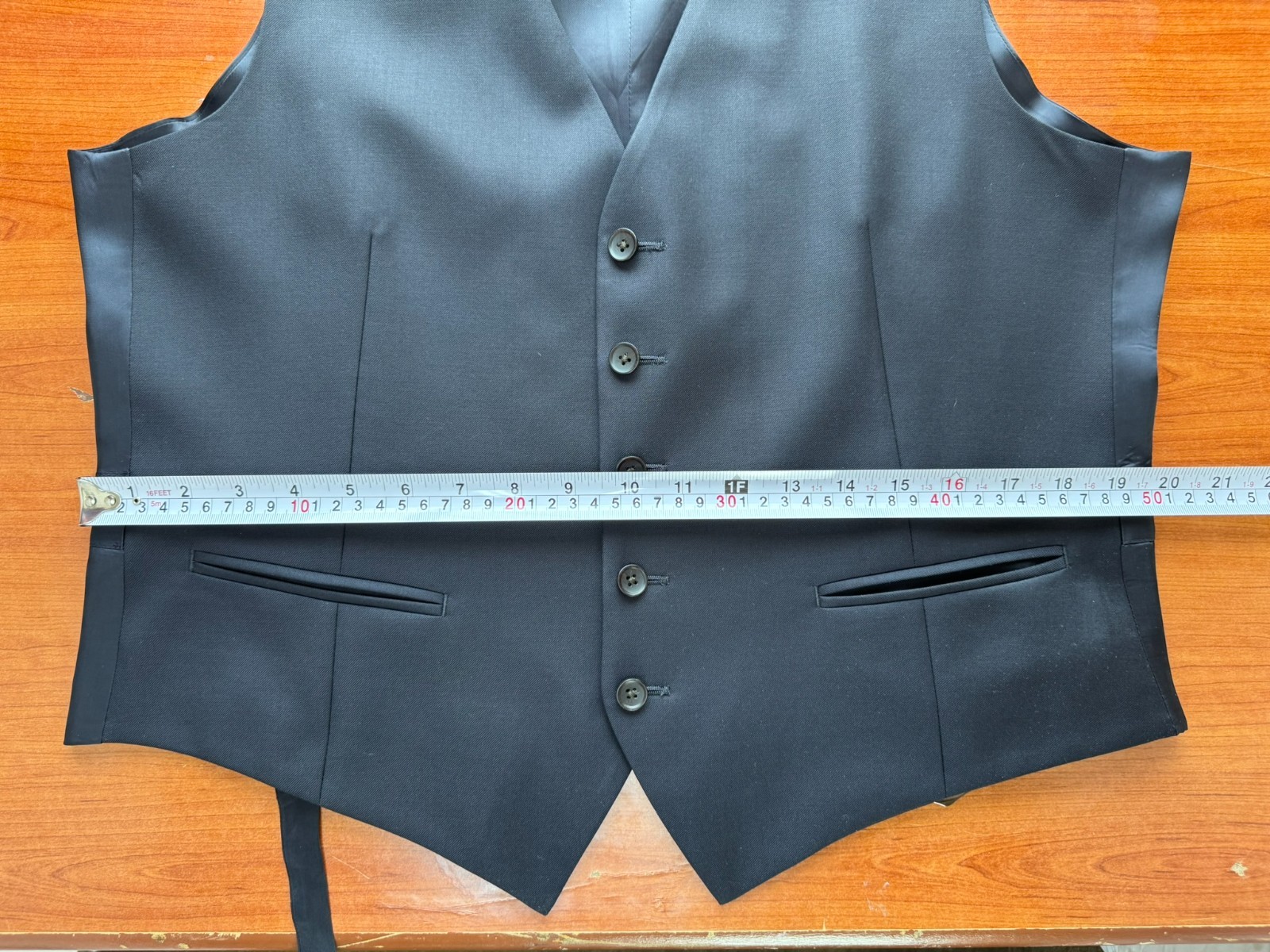 SuitSupply Ferrara Waistcoat Vest 100% Wool dark gray Single Breasted US 40R