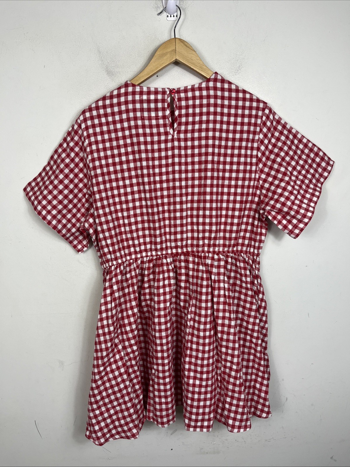 Shiny By Nature Glad I “Found You” Gingham Dress Size M Red/White NWOT