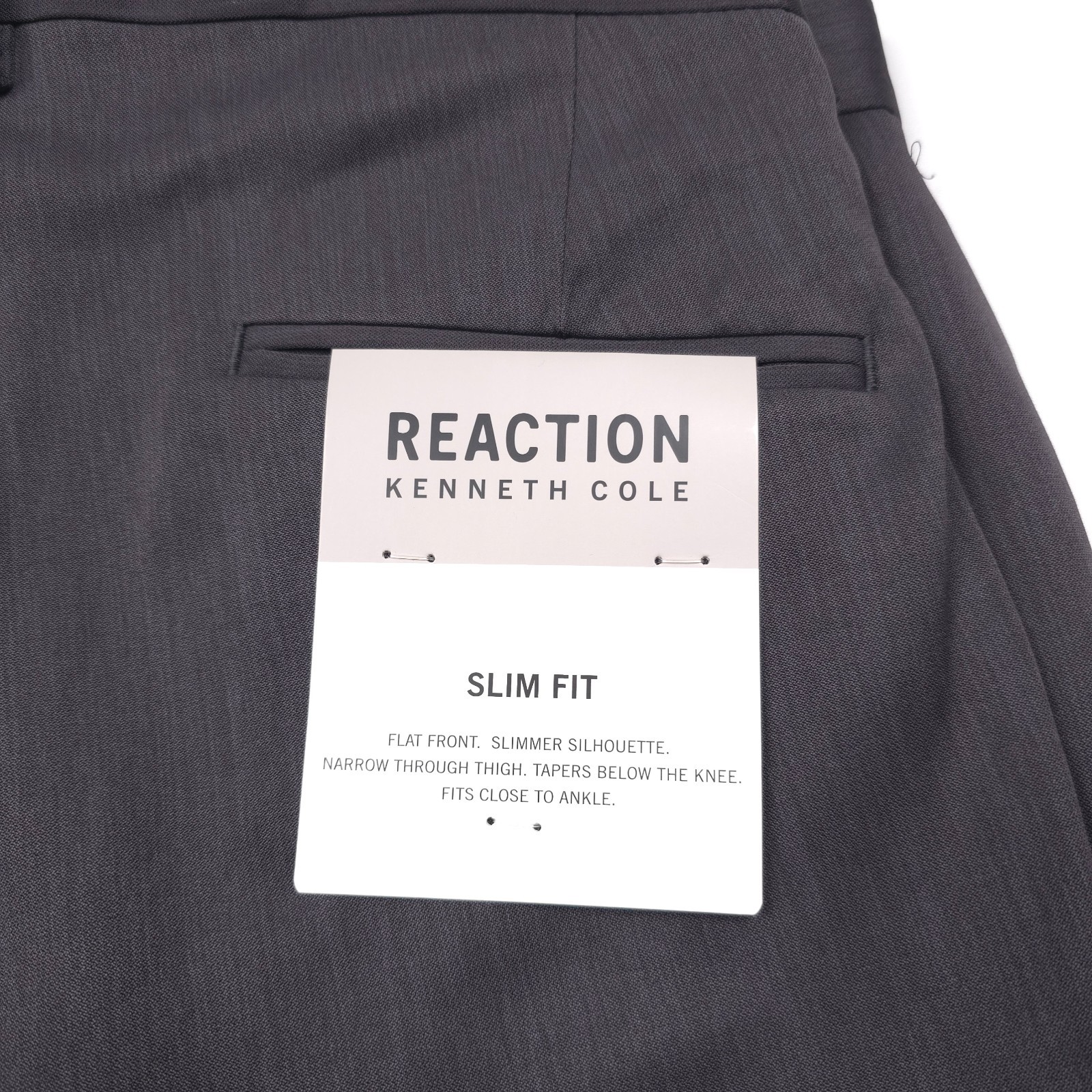 Kenneth Cole Reaction Gray Slim Fit Dress Pants Mens Size 38 X 32