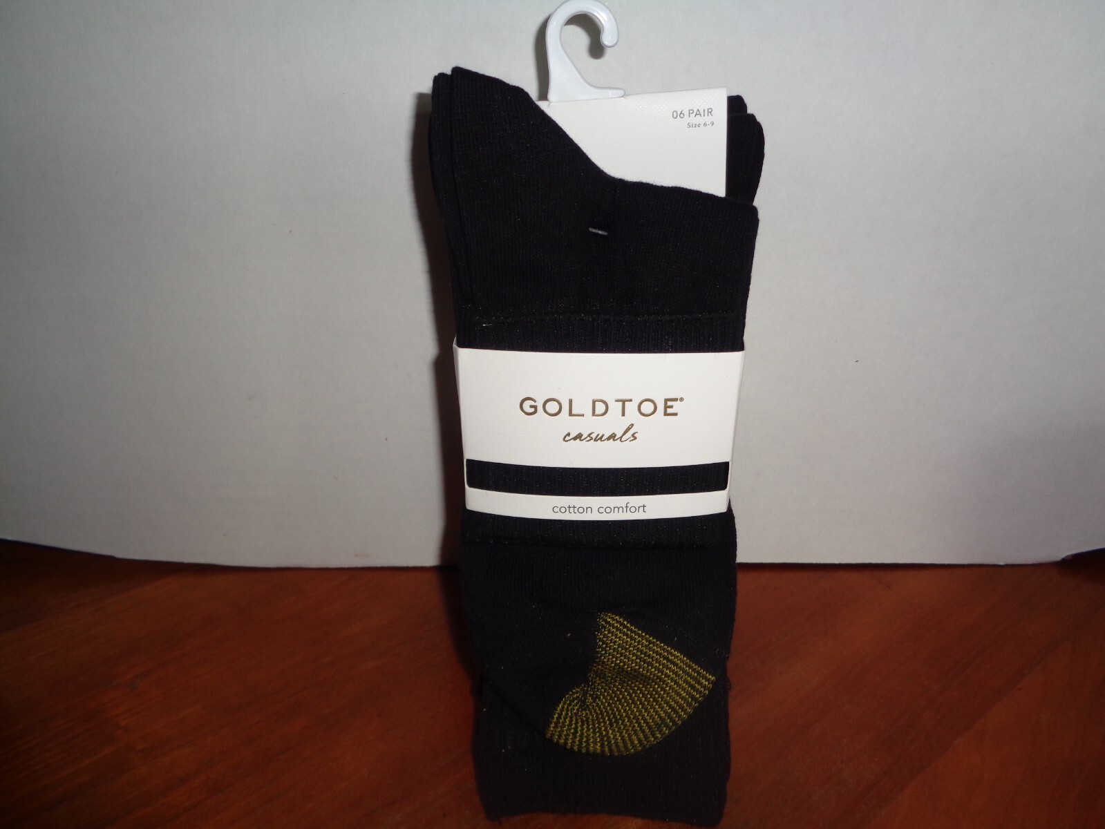 6 Pairs Womens Black GoldToe Cotton Turn Cuff Socks Shoe Size 6-9 Sock Size 9-11