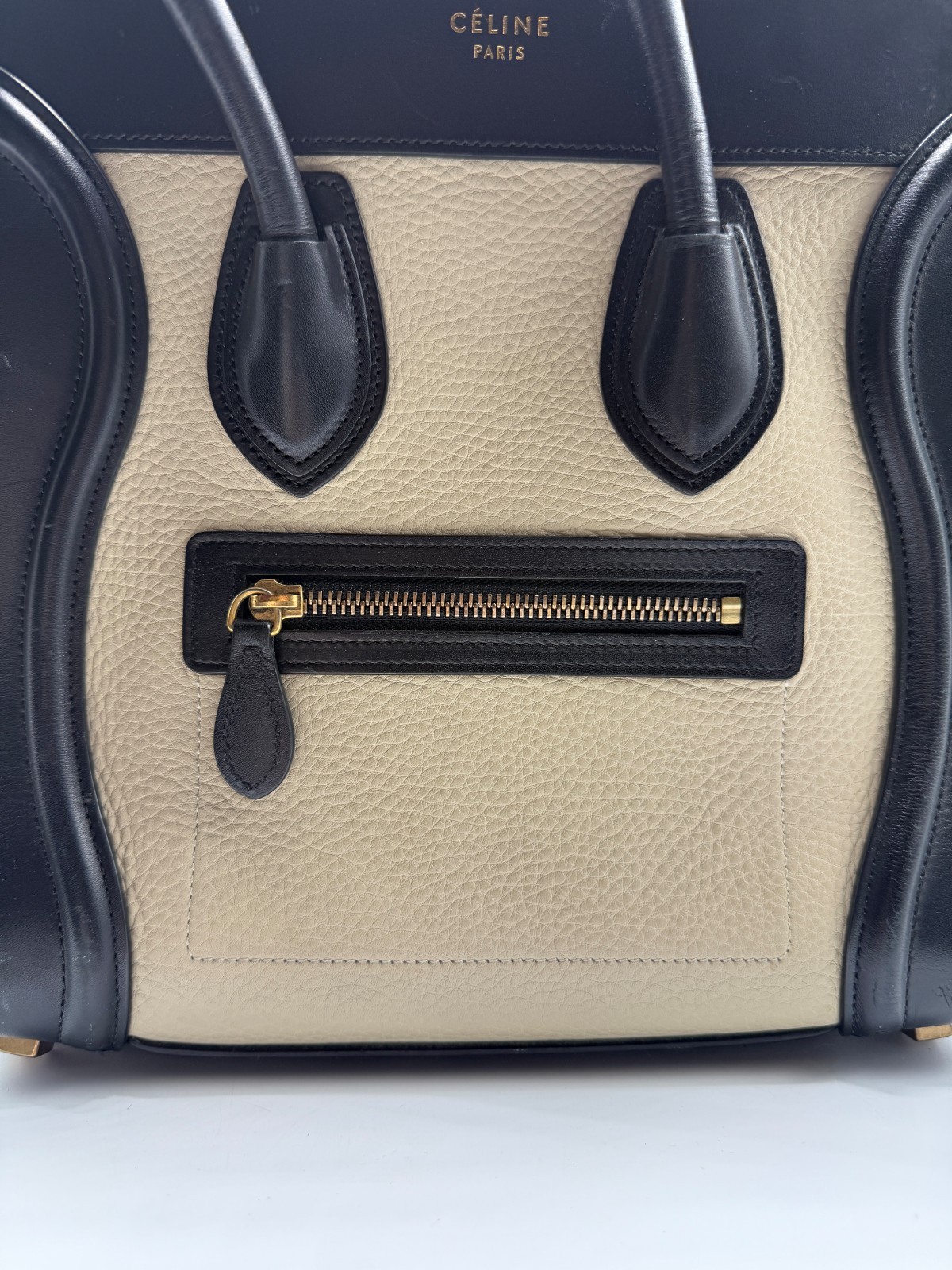 Celine Paris Phantom Luggage Tote Black Beige Khaki GHW AUTH Certificate