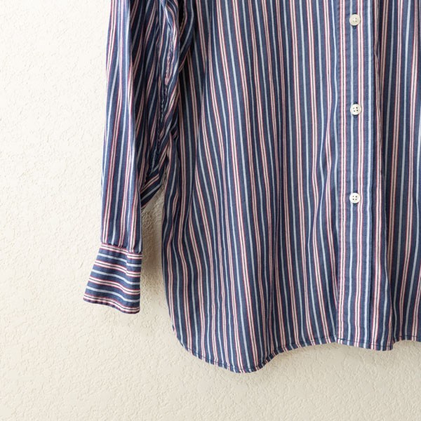 Chaps Button Down Shirt XL Red White Blue Stripe Cotton Preppy Classic Long Slee