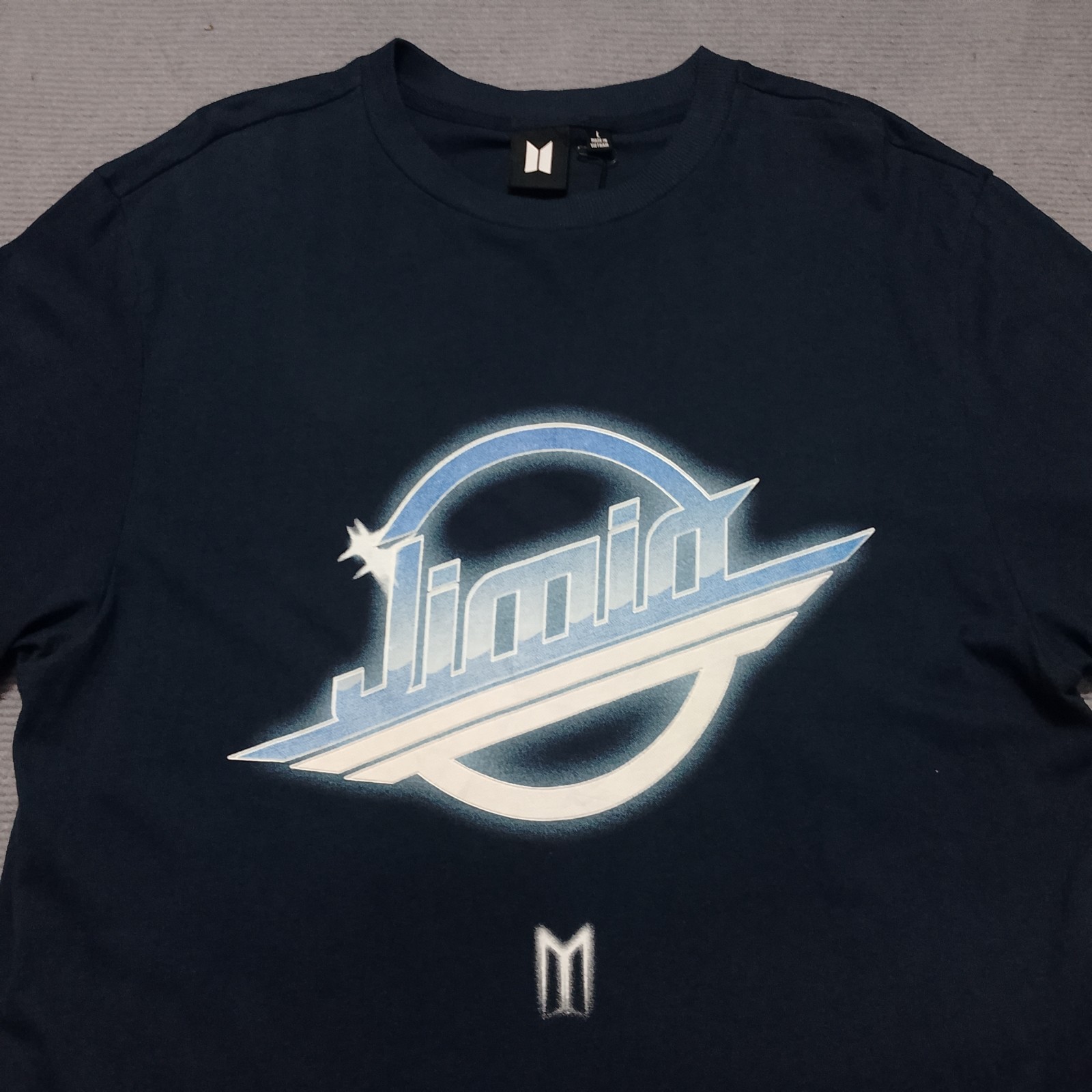 BTS Jimin Retro Graphic T-Shirt 2021 Official Merchandise Navy Size L With Tag
