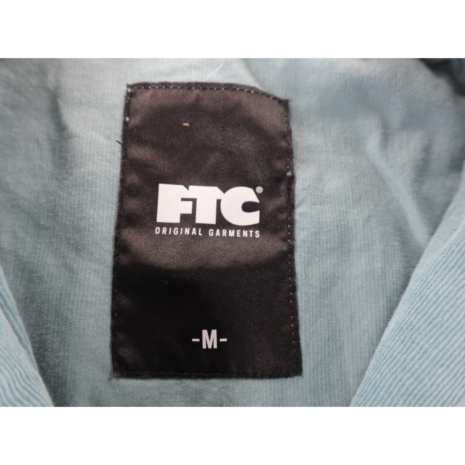 FTC Original Garments Corduroy Zip Up Shirt Jacket Teal Mens Medium