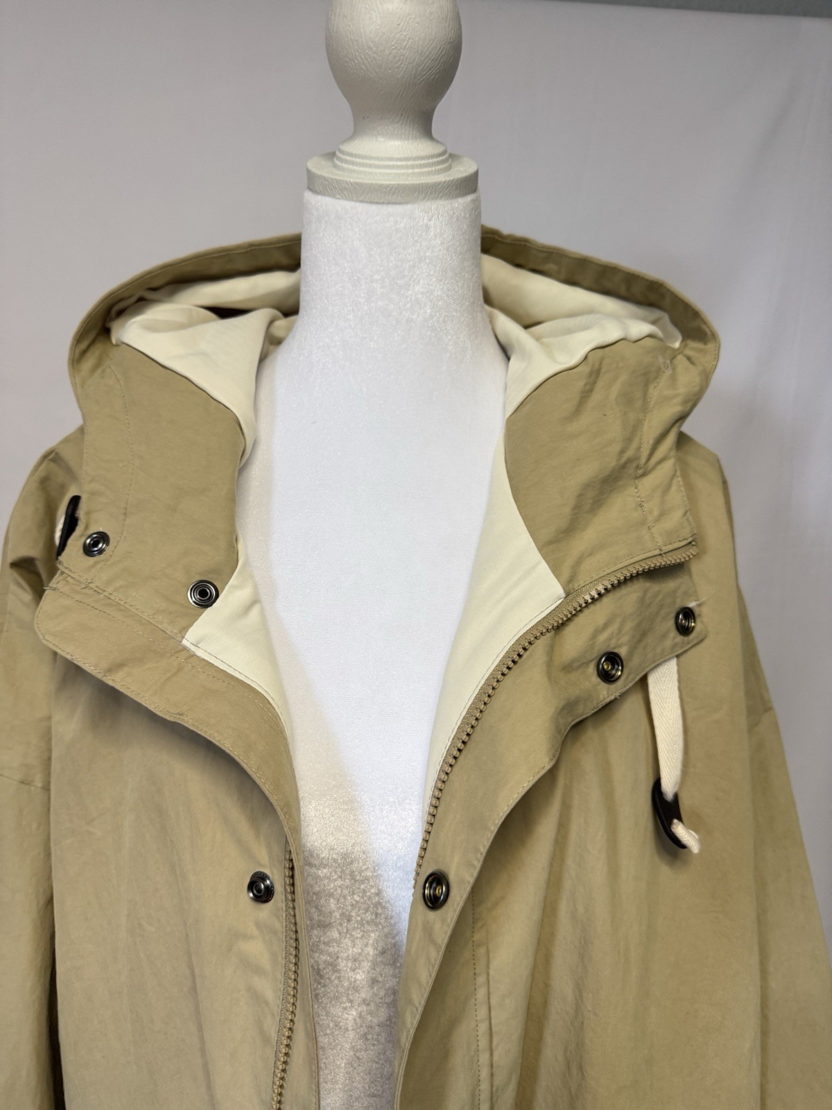 UMen’s Size 2XL Utility Jacket Hooded Tan Khaki Free Assembly Cotton Blend New