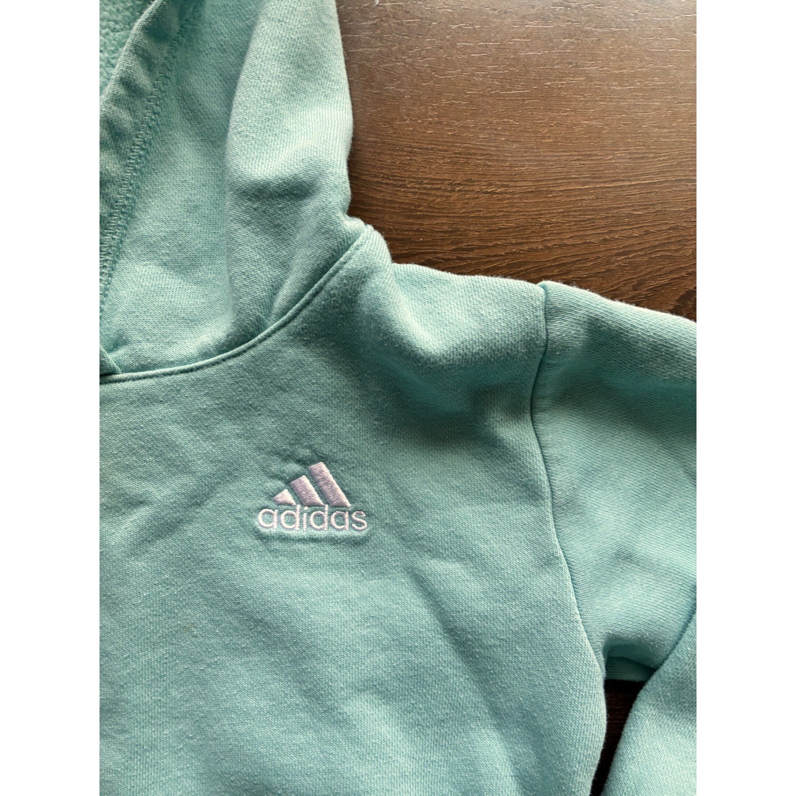 Adidas Toddler Kids Cyan Hoodie and Joggers Tracksuit Set Size 3T Flawed