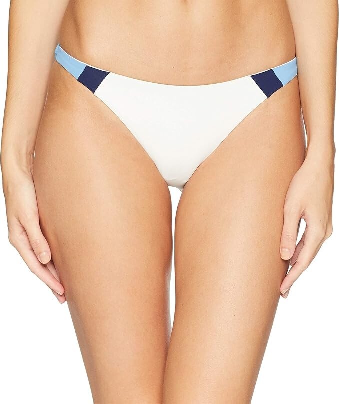 L*Space X1312 Color Block Johnny Brief Swim Bottom Size M Cream/Midnight/Ocean