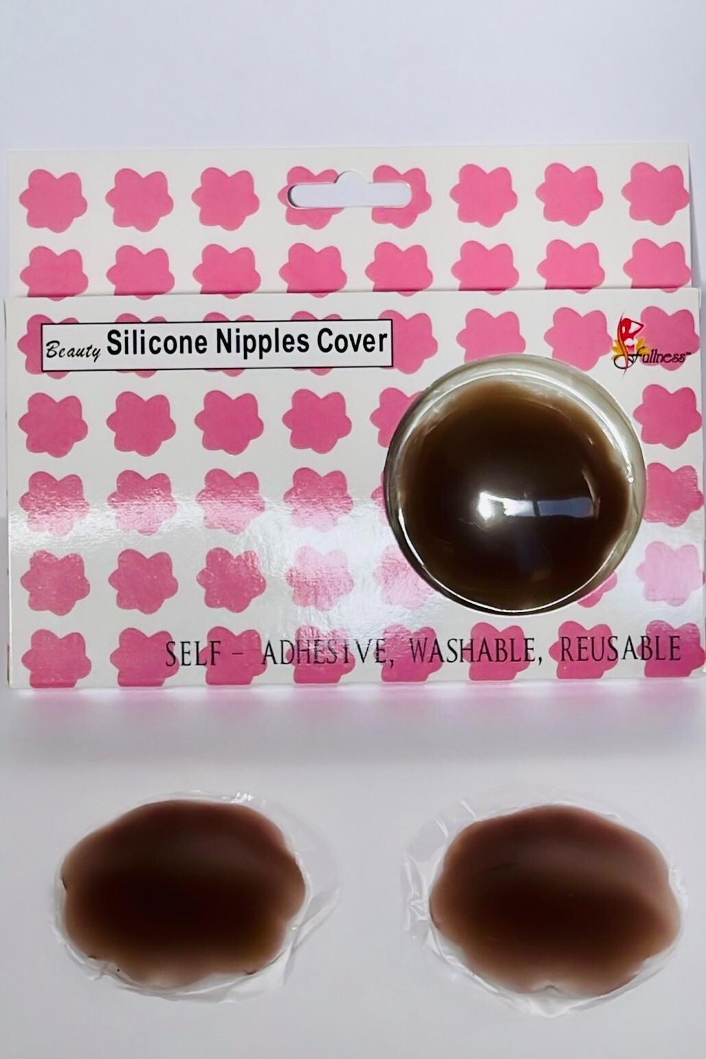 2 Pairs Fullness Soft Silicone Reusable Self Adhesive Breast Petal Nipple Covers