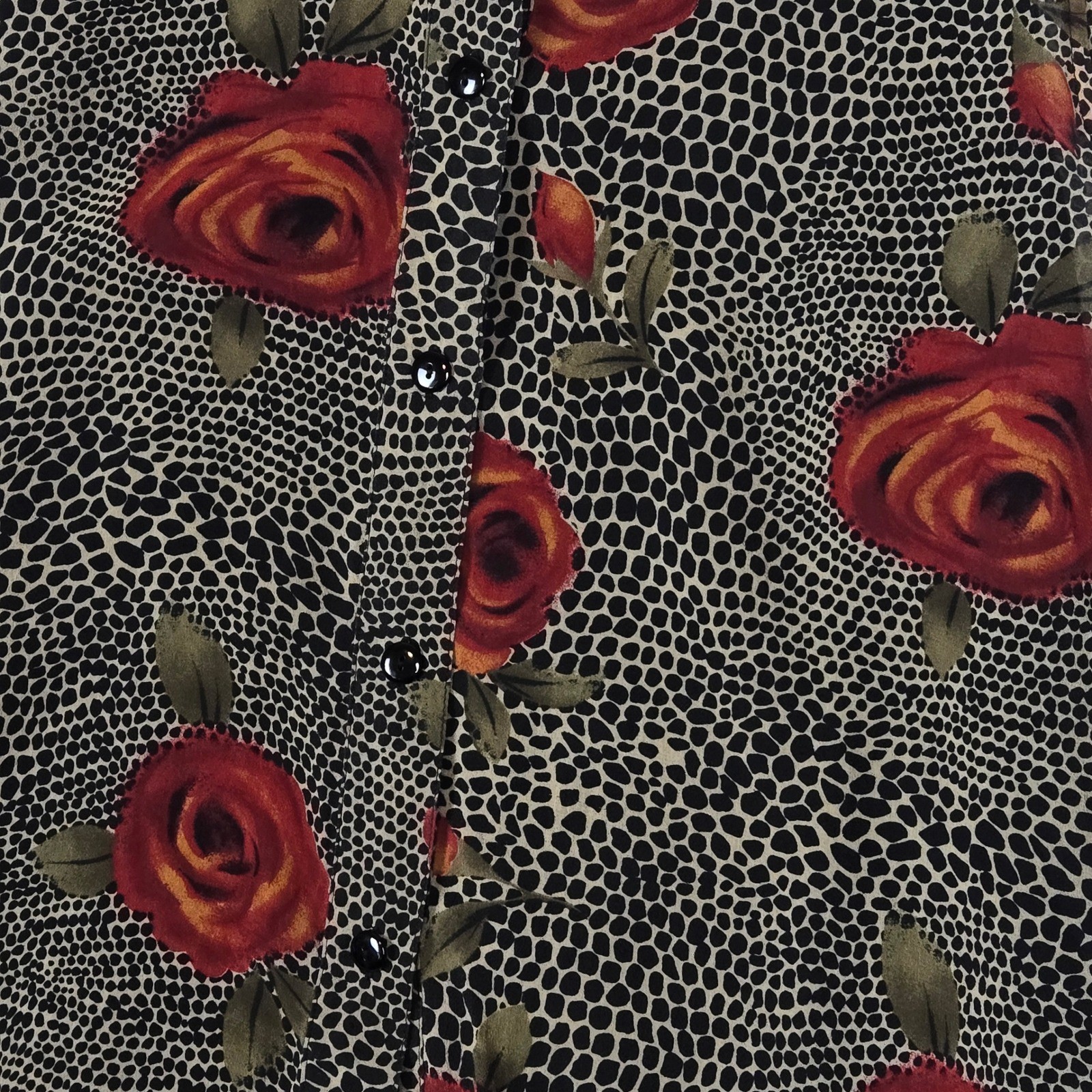 VTG 90s Silk Rose Leopard Tank Top Blouse MD New York City Design Co Flowly