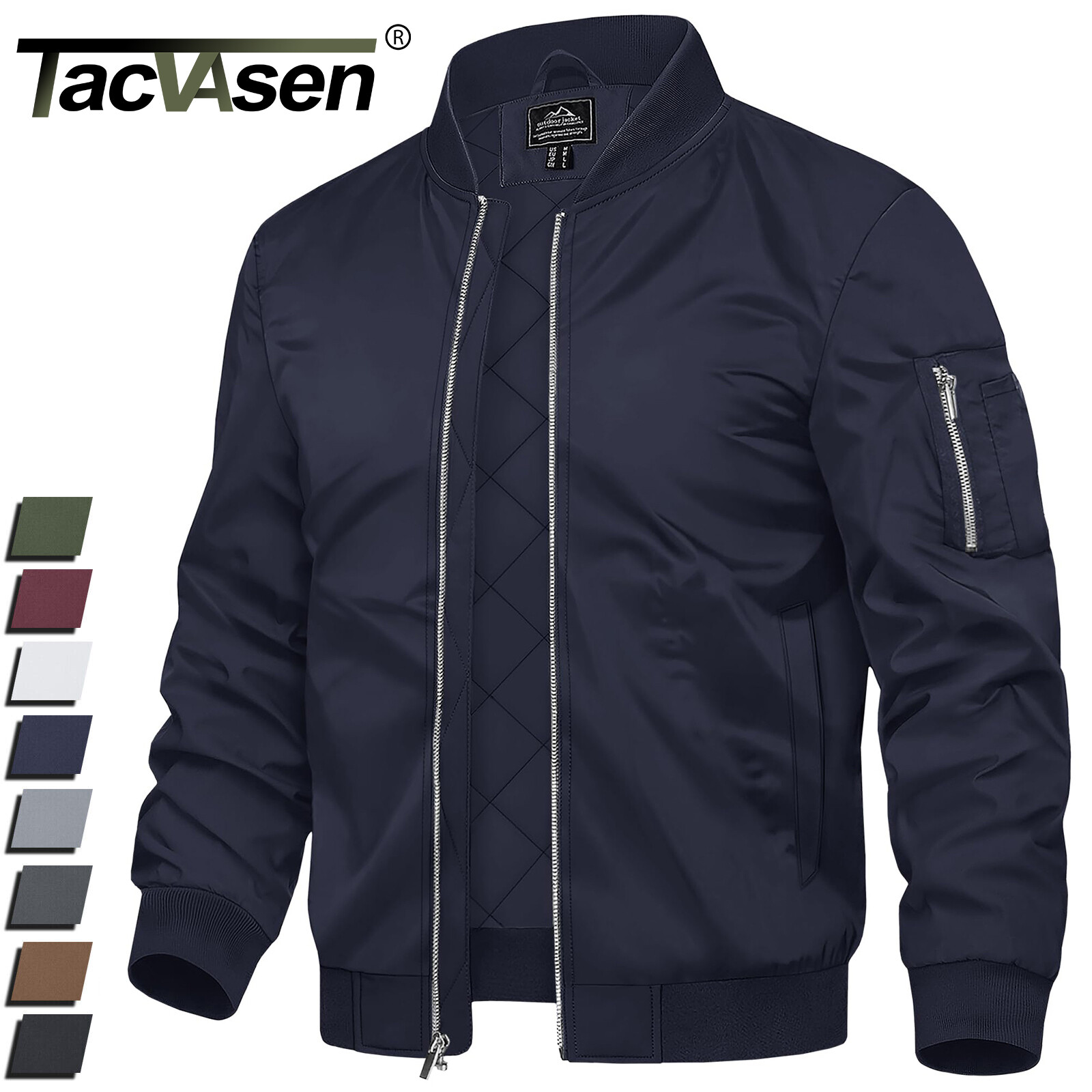 Mens Bomber Jackets Thermal Quilted Jacket Water Resistant Warm Winter Work Coat