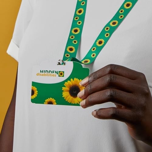 Official Hidden Disabilities Sunflower Lanyard & ID Card for 70 cm, Green