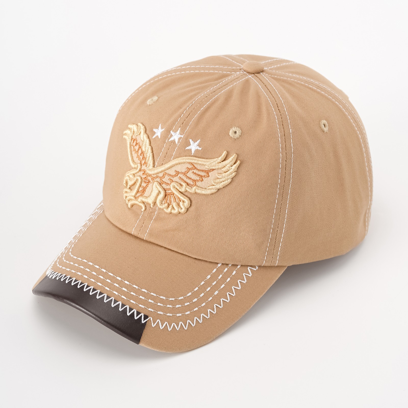 Vintage Eagle Baseball Cap, Adjustable Spandex Blend Embroidered Hat