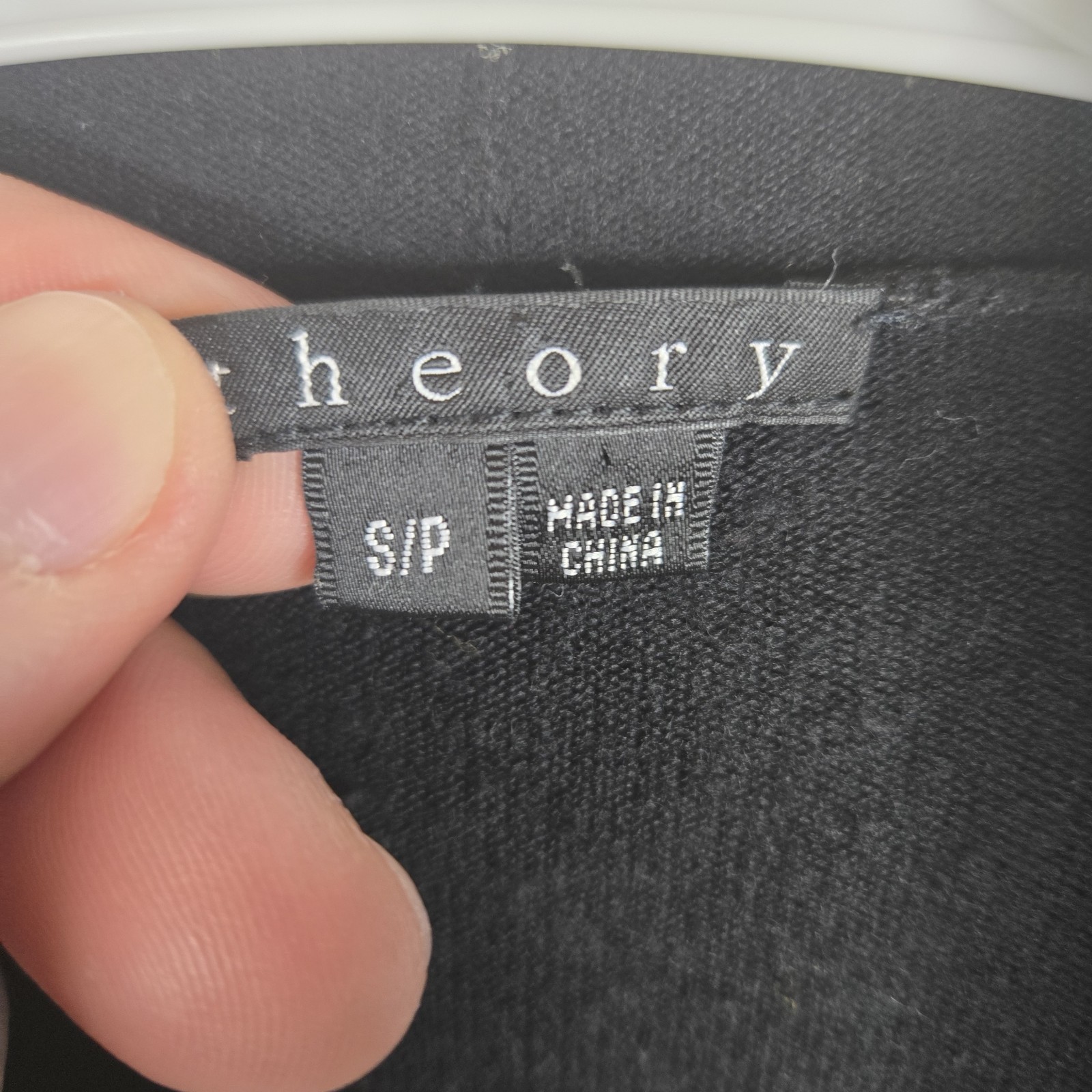 Theory Maritza B New Steady Womens Black Wool Open Front Cardigan Sweater Small