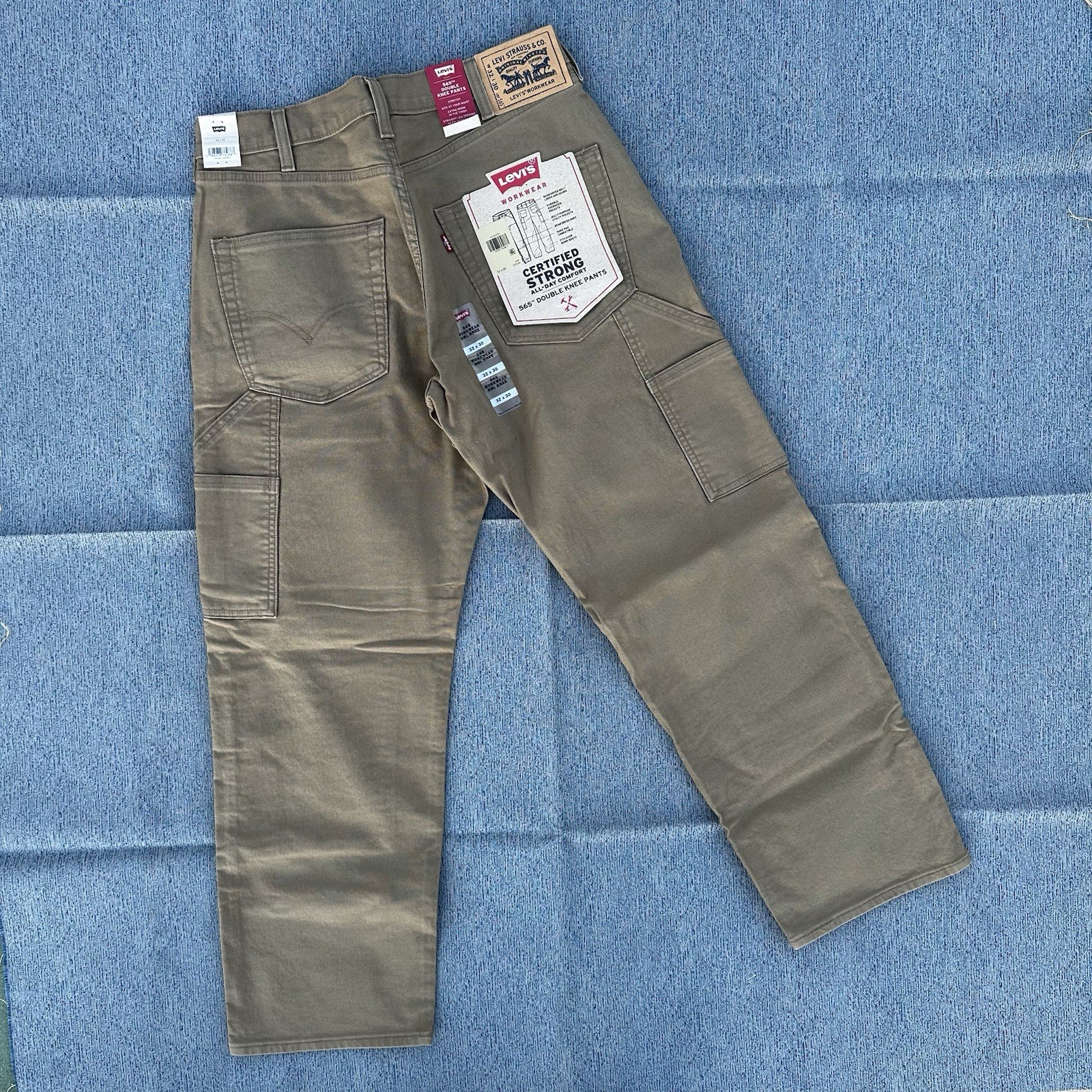 NWT Levis 565 Double Knee Work Pants Mens 32 W / 30 L New Workwear Straight Fit