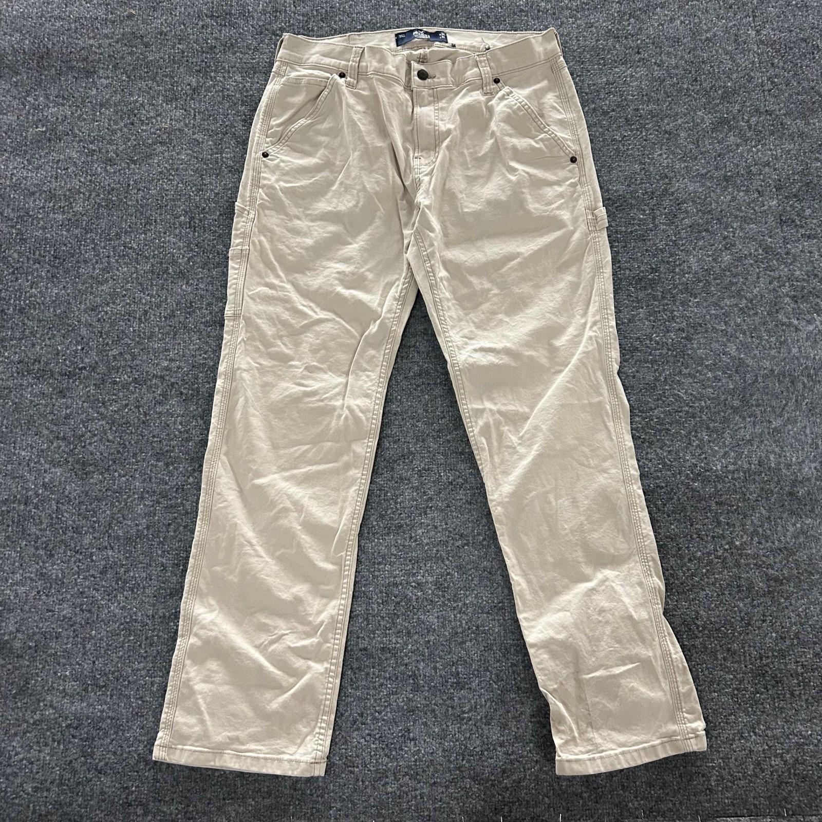 Hollister Carpenter Pants Mens Size 34×32 Beige Epic Flex Utility Workwear Tan