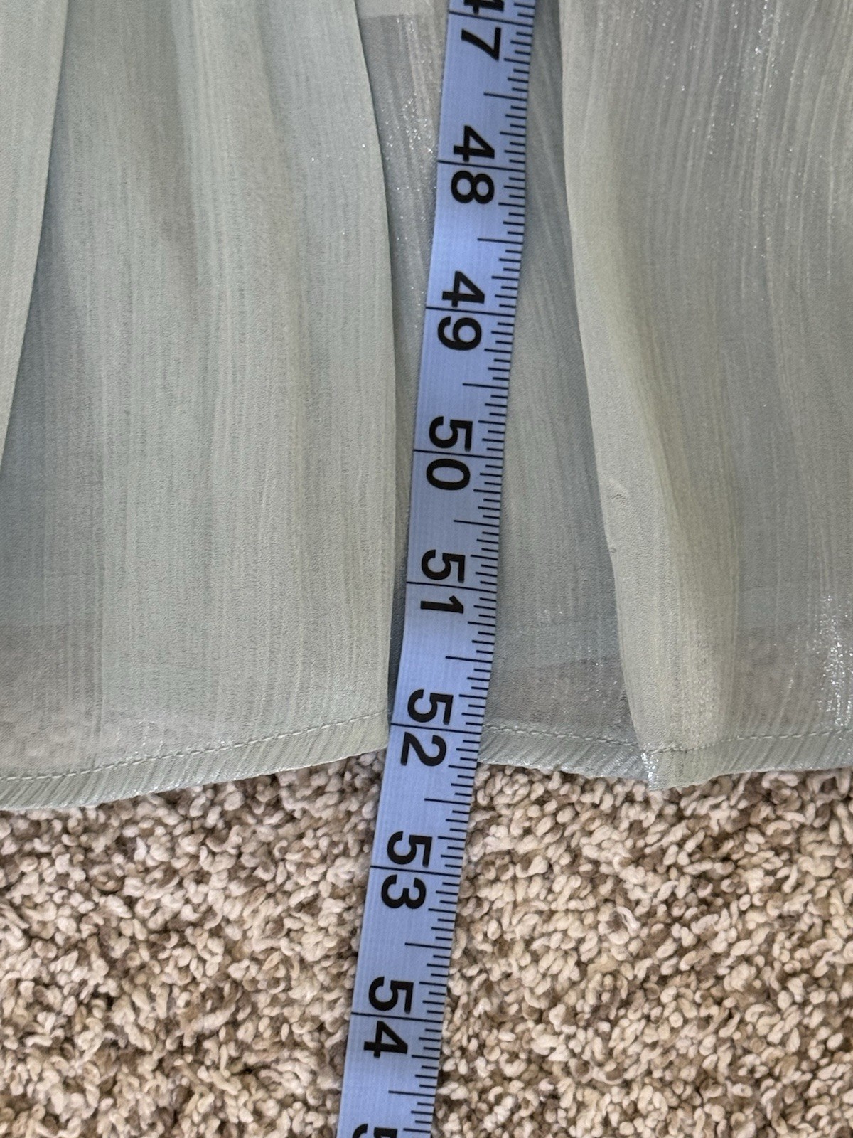 ANEWSTA Sage Green Shimmer Pleated Midi Dress Bow Neck Long Sleeve L