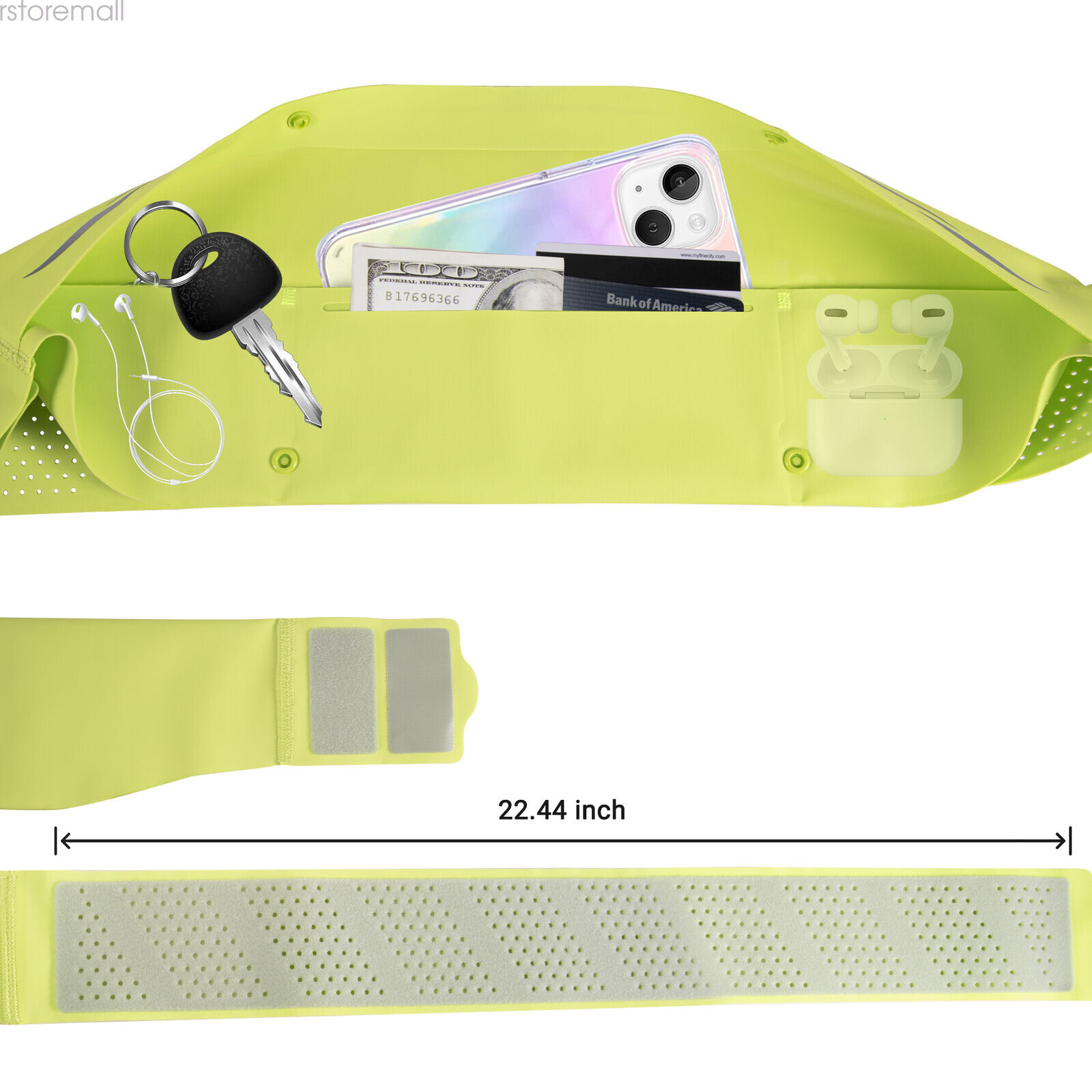 Running Belt, Adjustable Runner Waist Pack with Phone Holder for Fitness Jogging