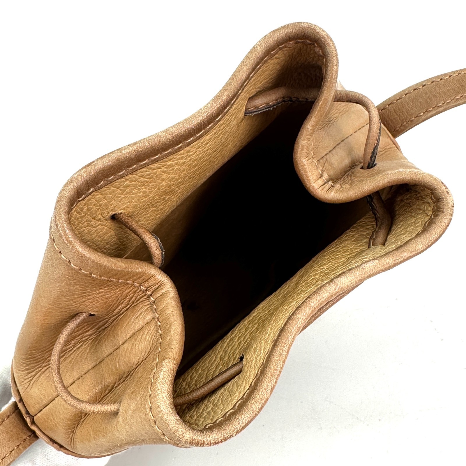 Gucci Vintage Black Brown Canvas Leather Drawstring Mini Bucket Bag Mcro GG Auth