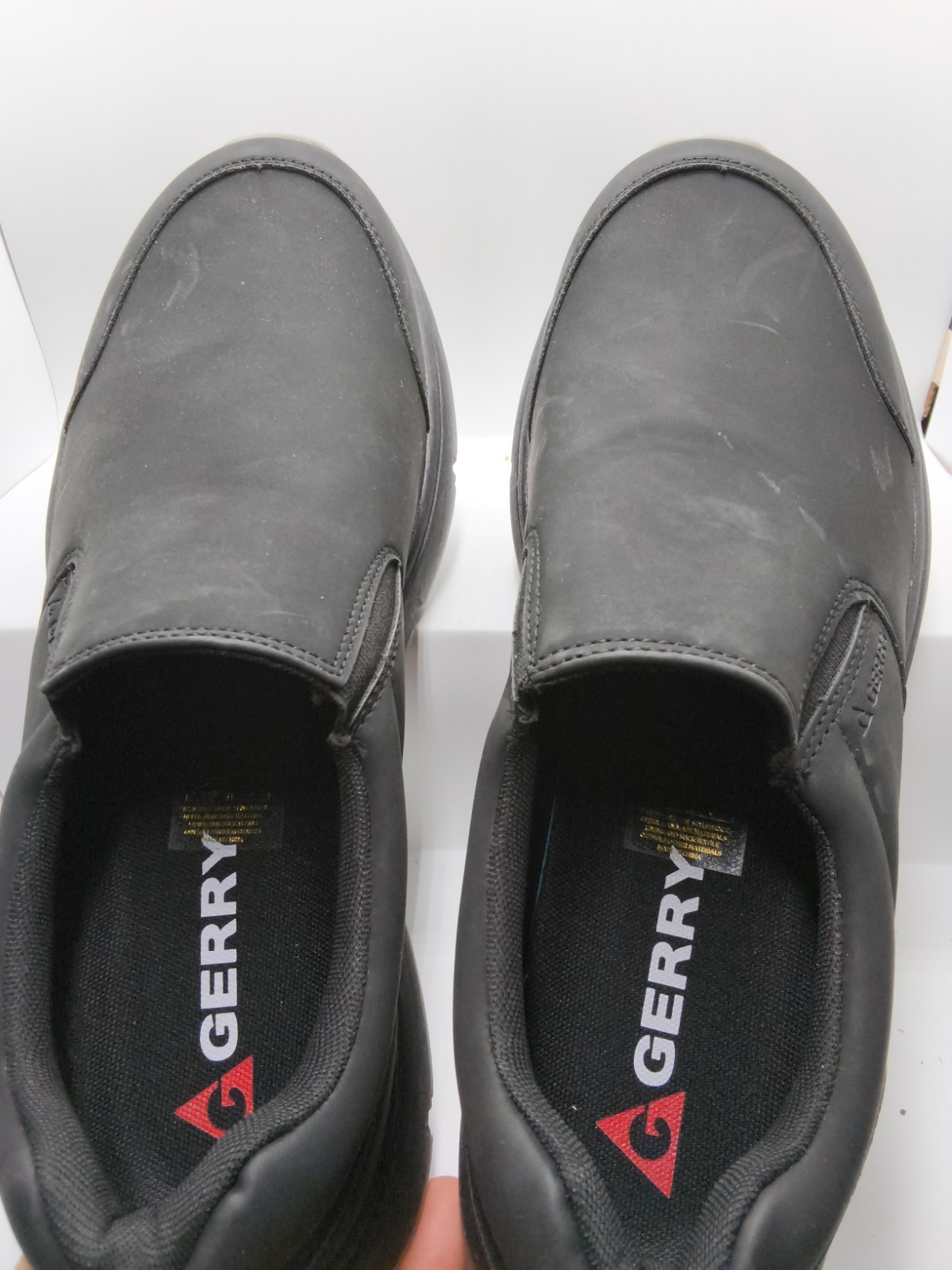 Gerry Moc II Slip-On Shoes Men’s Black Leather Lightweight Casual Walking – 13