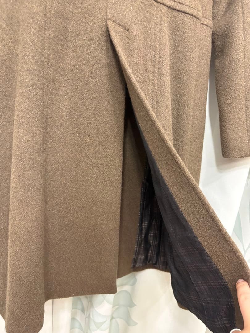 Excellent Condition Burberry Black Label Brown Long Coat 38 Wool Angora