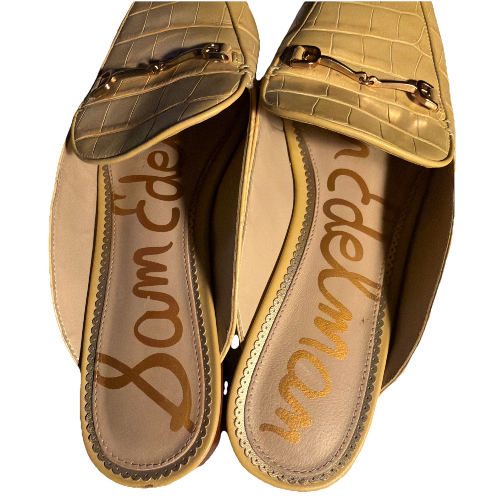 Sam Edelman Womens Laurna Sun Croc Leather Slip On Flats Sz 9M