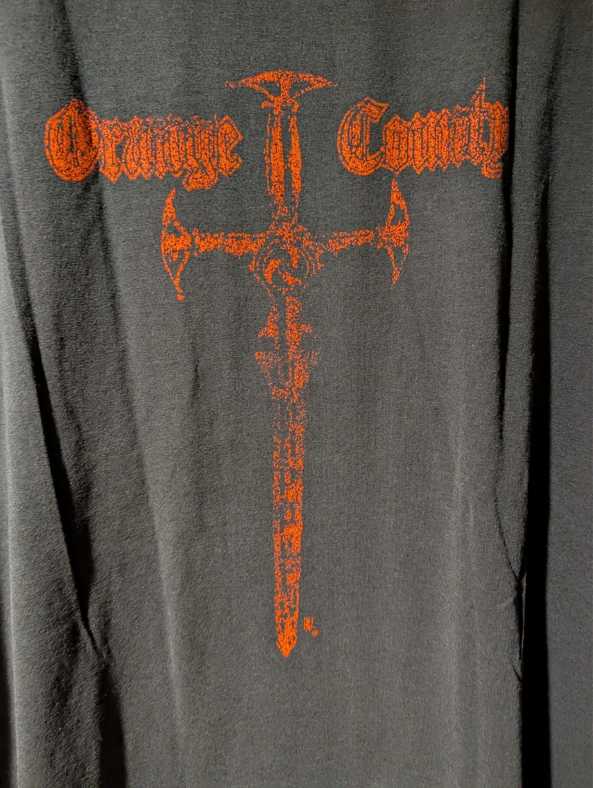 Vintage Orange County Choppers New York Flames Sword Motorcycle Black T-shirt