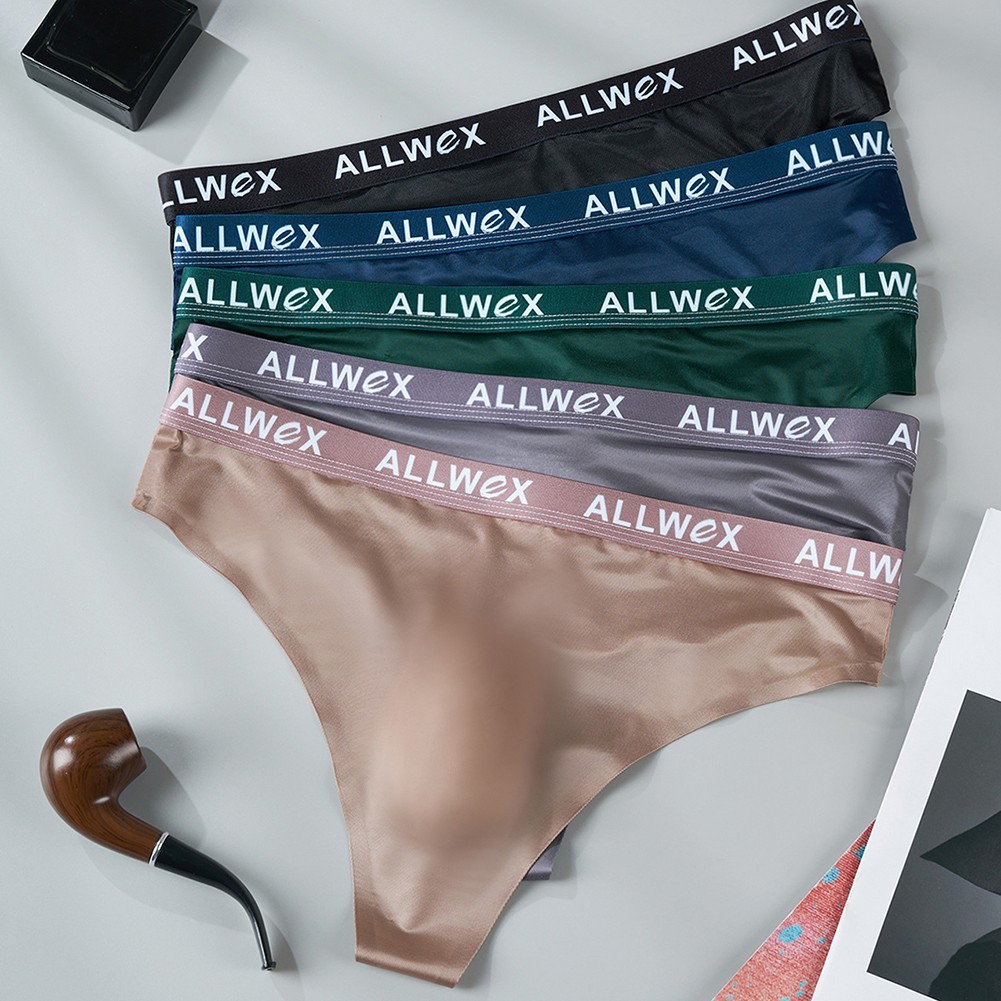 Men Ice Silk Smooth Underwear Bulge Pouch Seamless Knickers G-string Thongs New