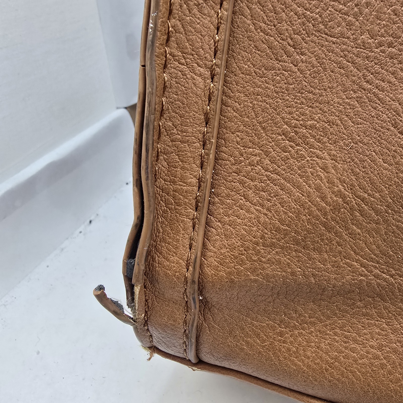 Ecosusi Brown Vegan Leather Tote Laptop Bag Tassel Strap Structured Work Satchel