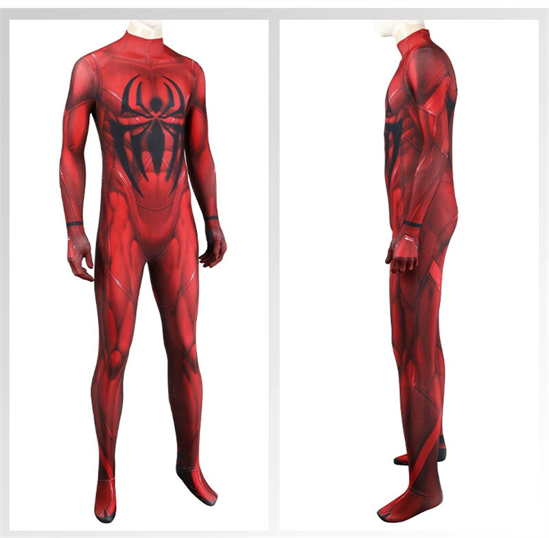 Scarlet Spider Costume Spider-Man Cosplay Outfits Jumpsuit Halloween Adult