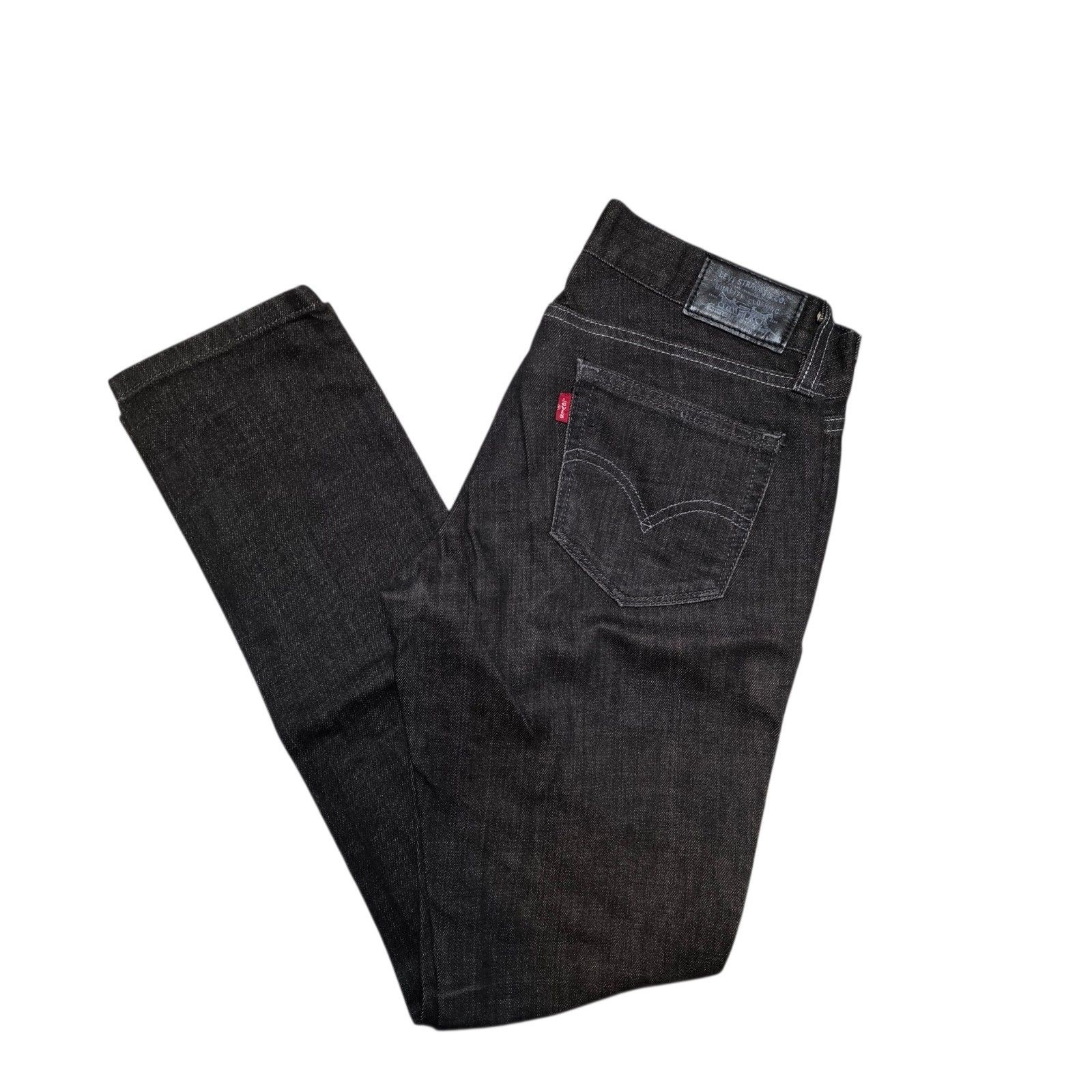 Levi’s 521 Ultra Low Skinny Jeans womens W26 L30 black zip fly 2s made in mexico