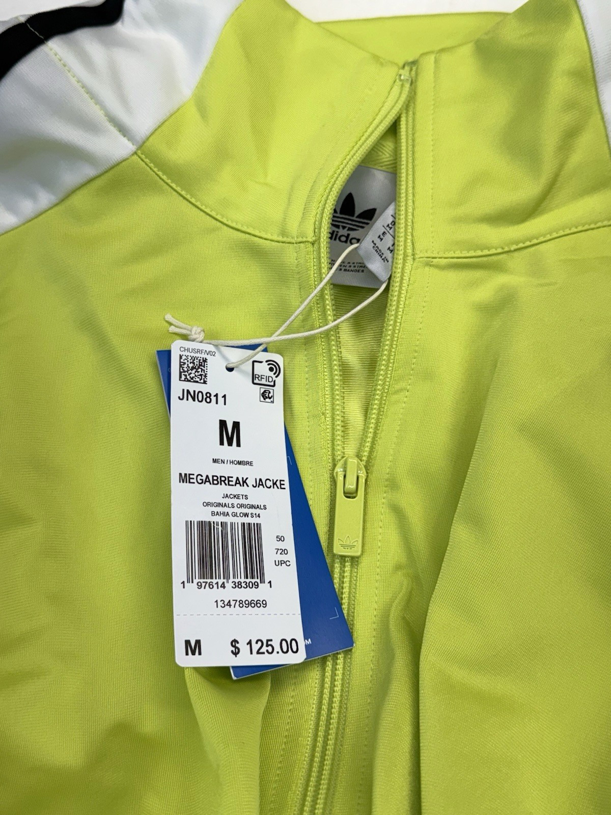 ADIDAS Men’s Originals MEGABREAK ADIBREAK Track Jacket Size M Bahia Glow JN0811
