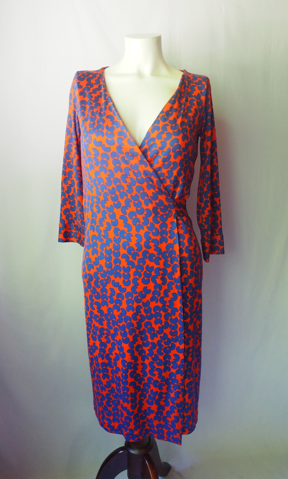 Diane Von Furstenberg New Julian Two Wrap Dress Silk Jersey Knit Geo Print 0