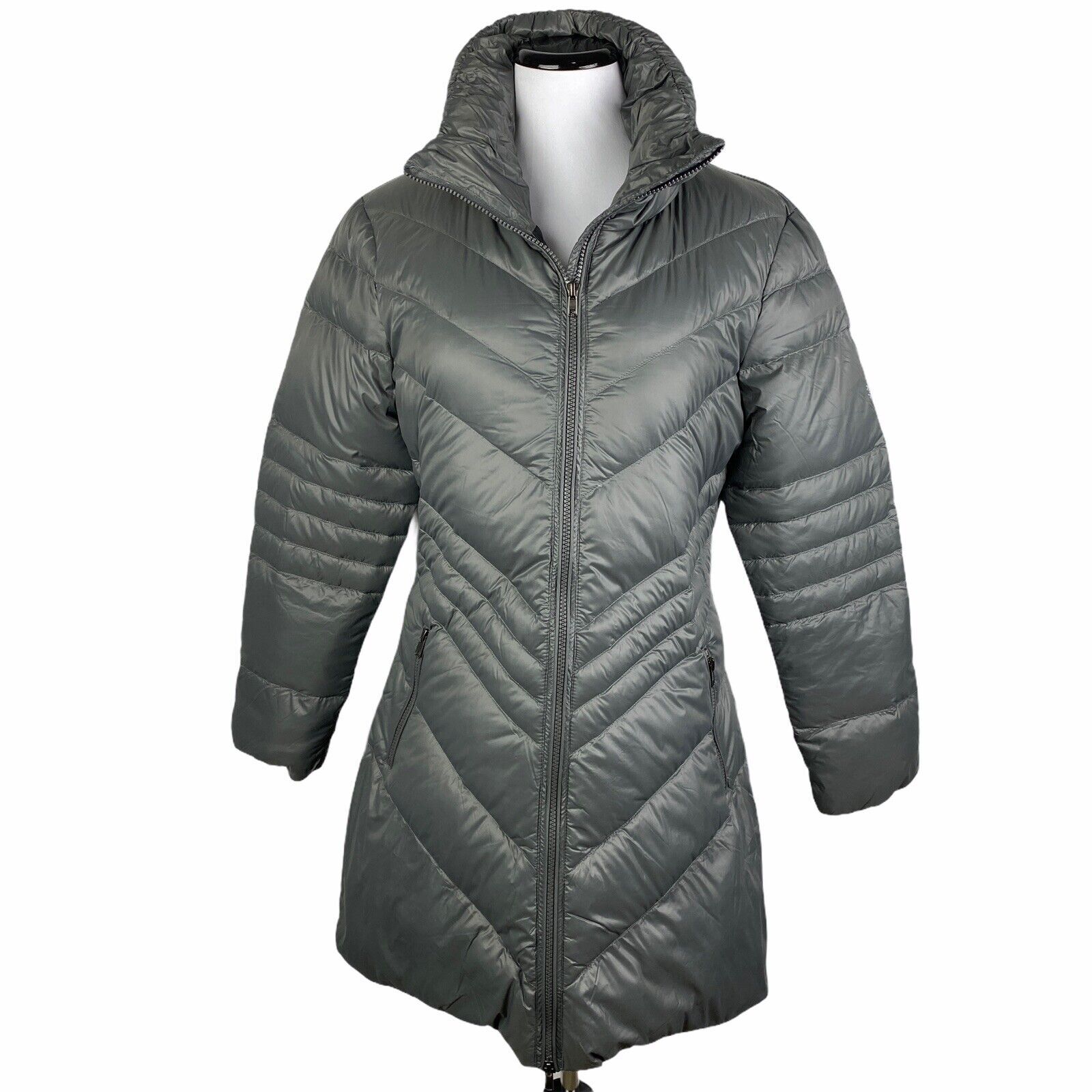 Skea Chevy Duck Down Puffer Jacket /Coat Parka-Length Graphite Size L. & S. NWT