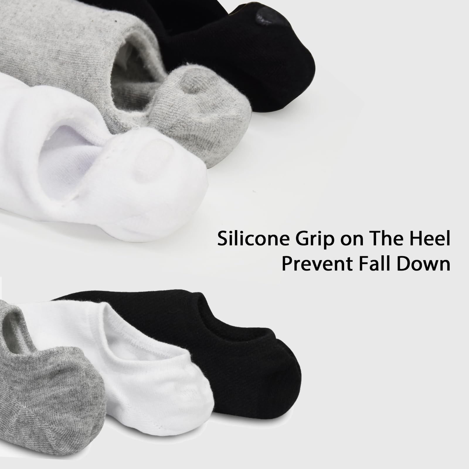 No Show Socks Men 12 Pairs Invisible Socks with AntiSlip Silicon Sneakers Fla…