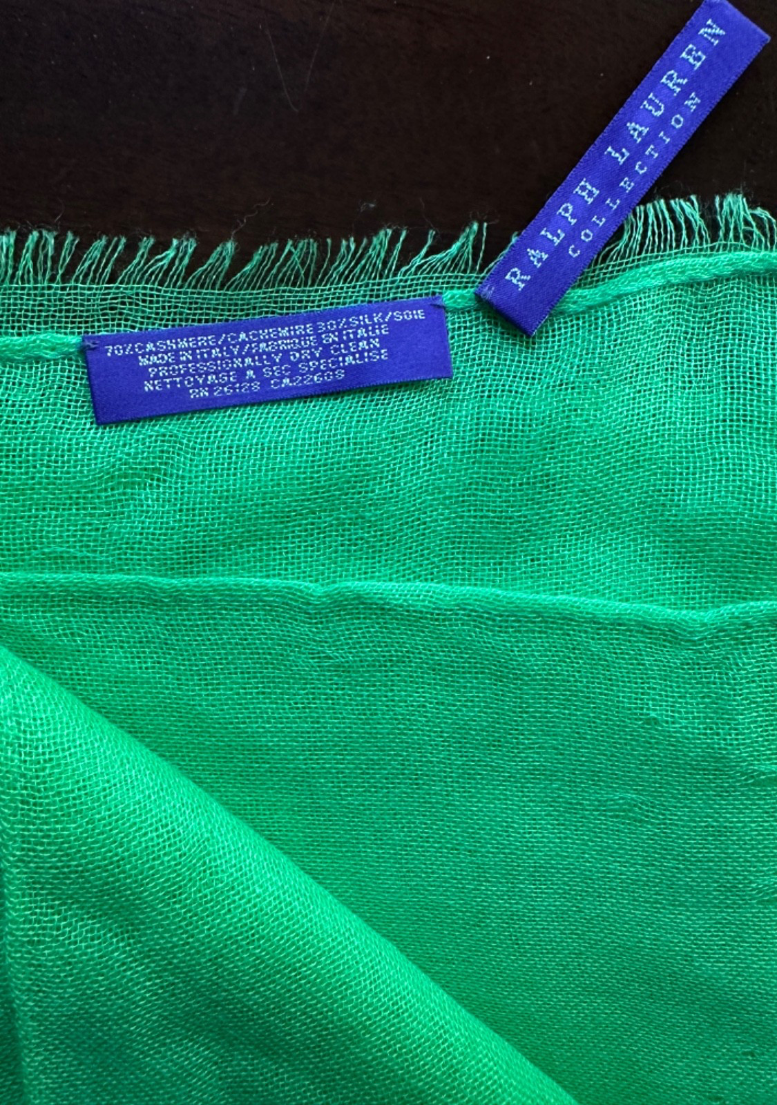 NEW ~ 2000 ~ Ralph Lauren Collection ~ Cashmere & Silk Scarf Shawl 78″ x 27.5″