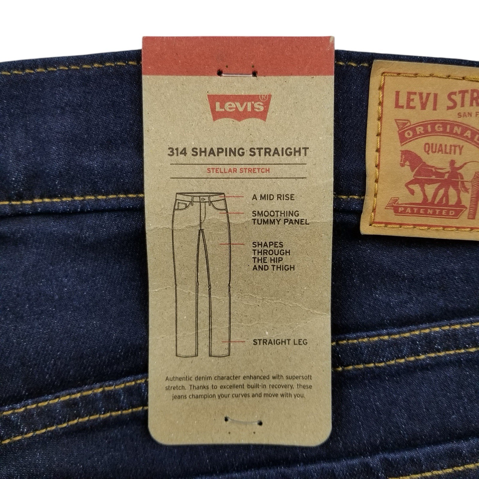 Levi’s Women’s Denim 314 Shaping Straight Jean Size 32 x 32 Dark Wash